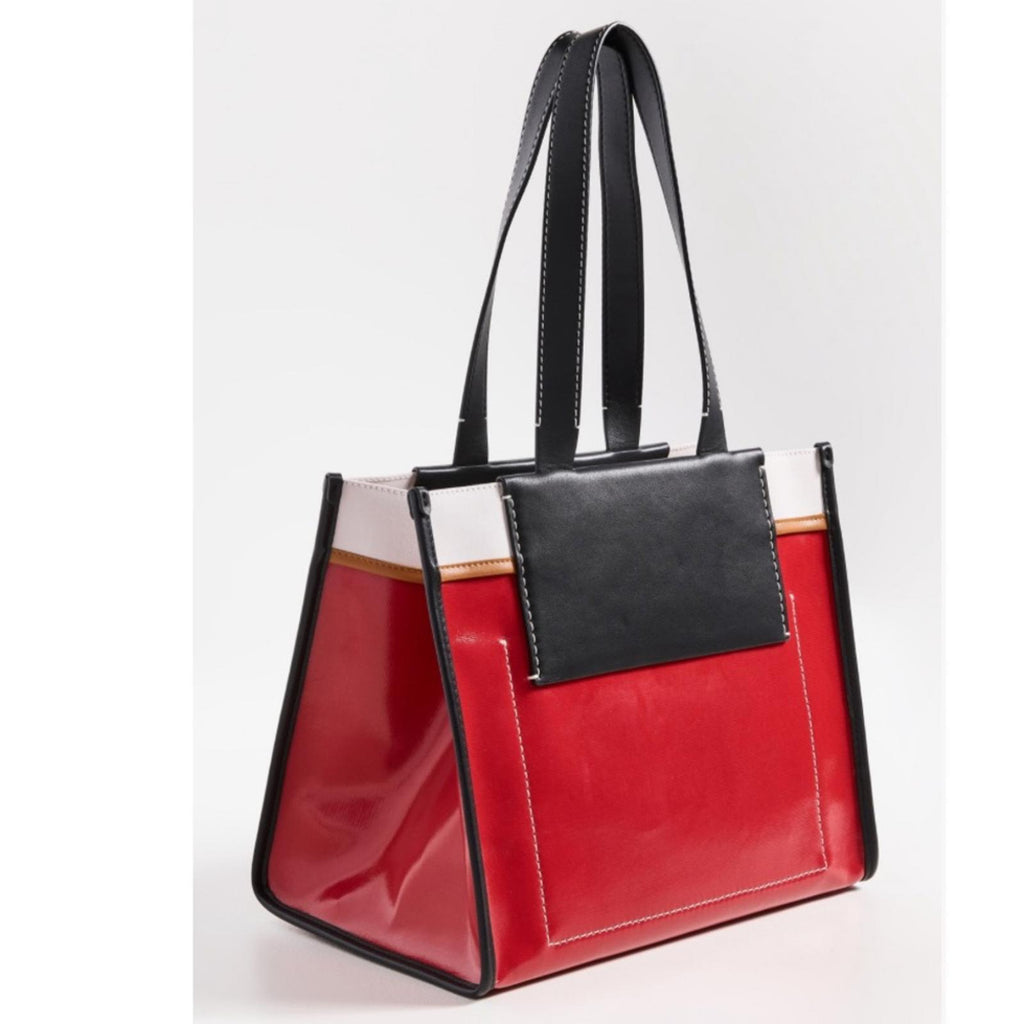 Proenza Schouler White Label Morris Large Coated Canvas Tote in Red, New w/Tag