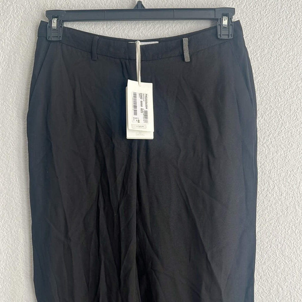 Fabiana Filippi Montefalco Embellished Ankle Dress Pants in Black, NWT, Size 4