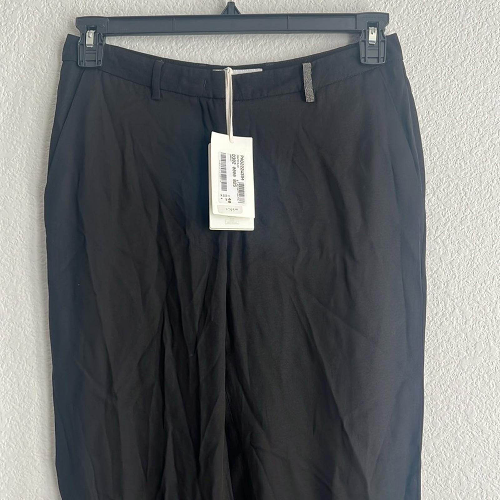 Fabiana Filippi Montefalco Embellished Ankle Dress Pants in Black, NWT, Size 4