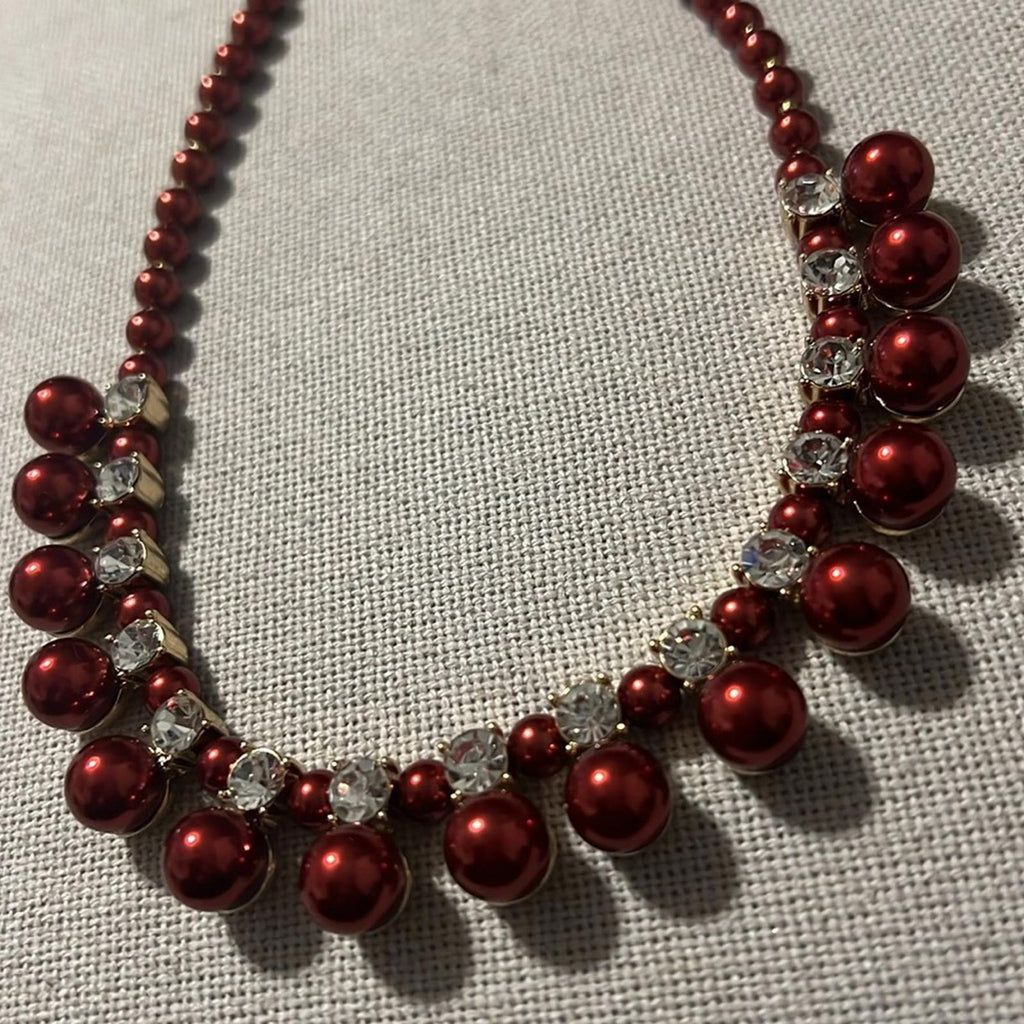 Charter Club Gold-Tone Crystal & Colored Faux Pearl Necklace 17" +2" Extender
