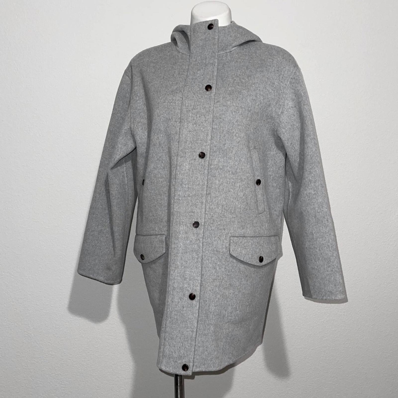 Theory Parka in Double-Face Wool-Cashmere in Melange Grey, Size M New w/Tag $895