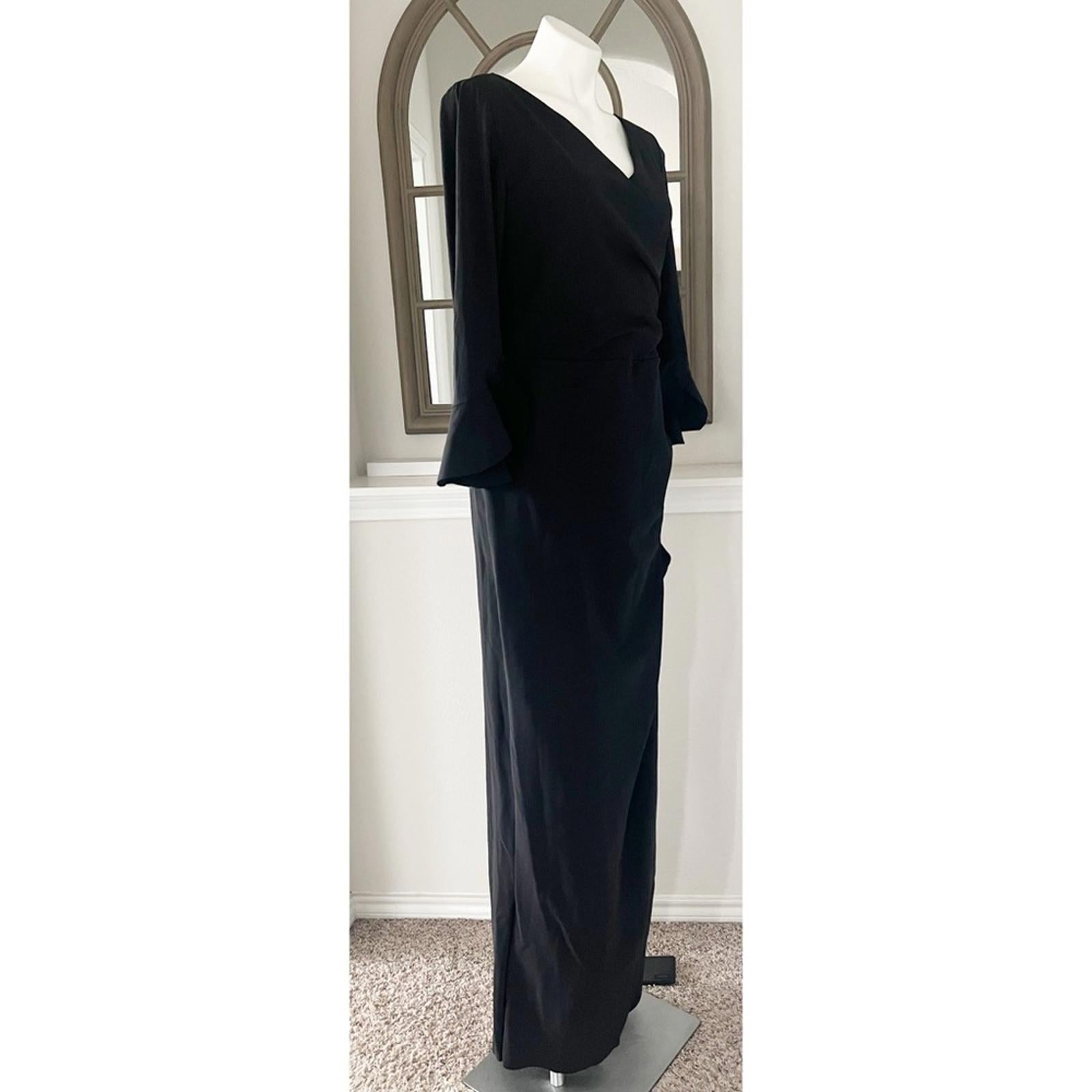 NWT Chiara Boni La Petite Robe Zalfa Column Gown in Black Size 16 MADE IN ITALY