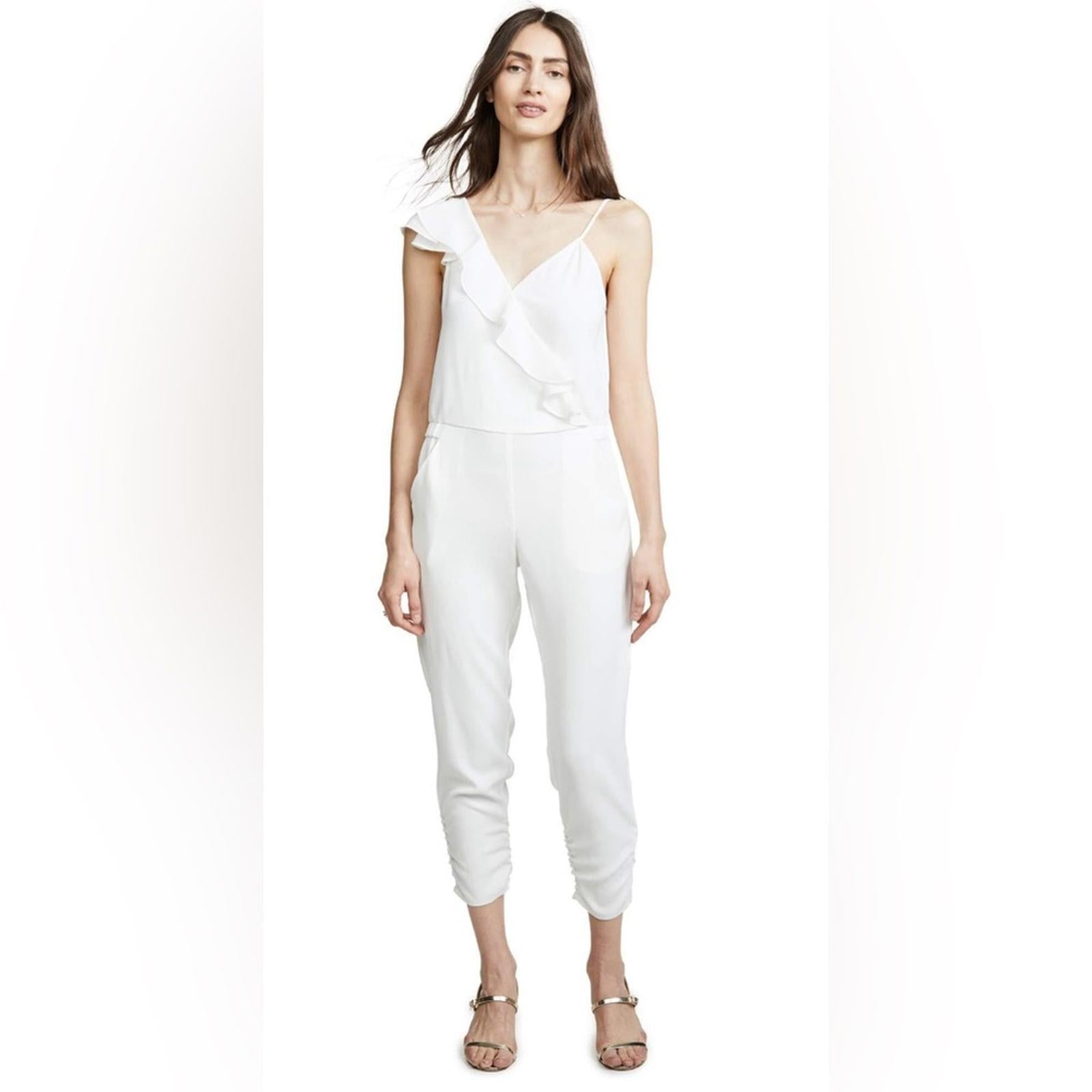 NWT Parker Addison Revolve Asymmetrical Jumpsuit in White, New w/Tag Retail $278