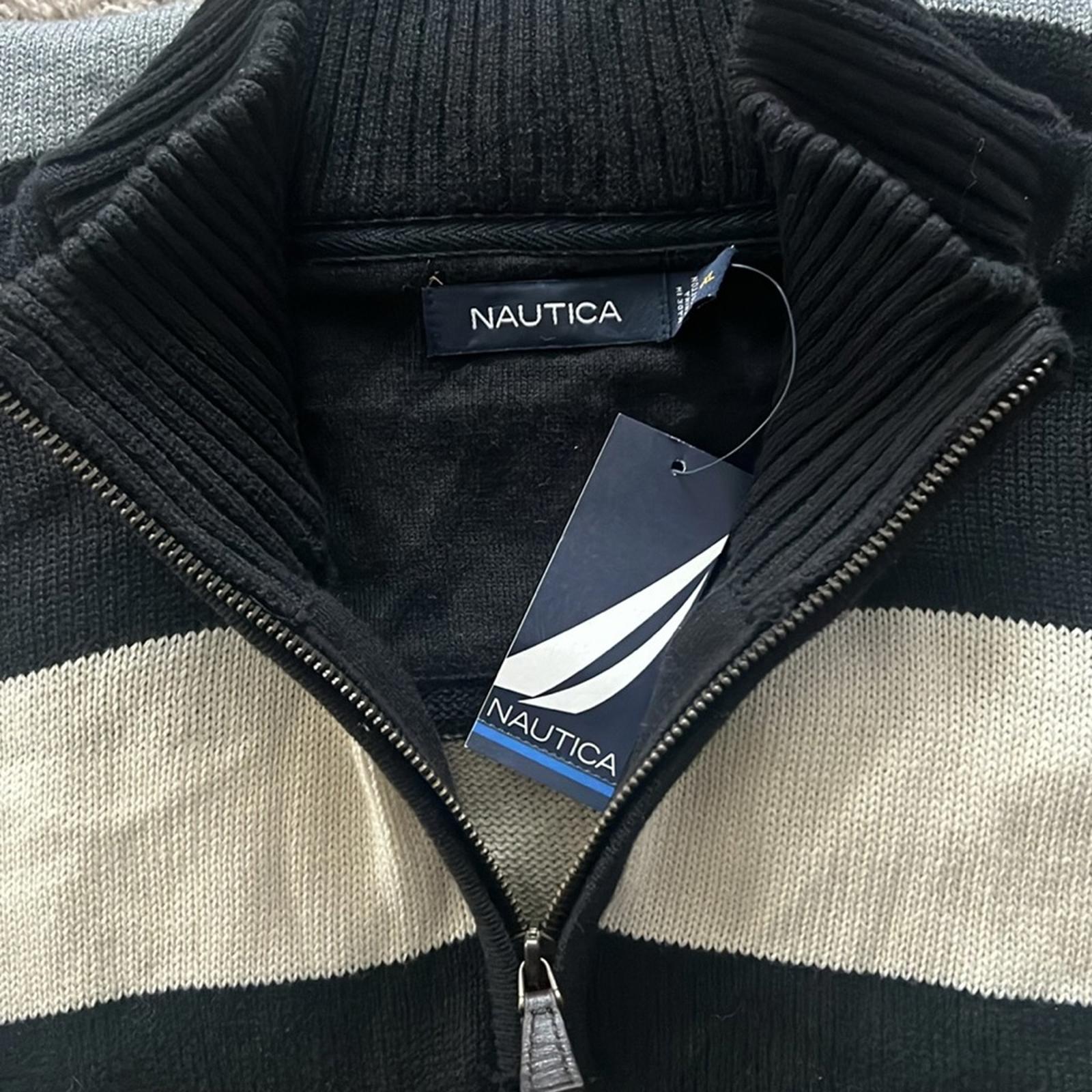Nautica Quarter-Zip Elbow Patch Mock Neck Sweater, Size 3XL NEW w/Tag
