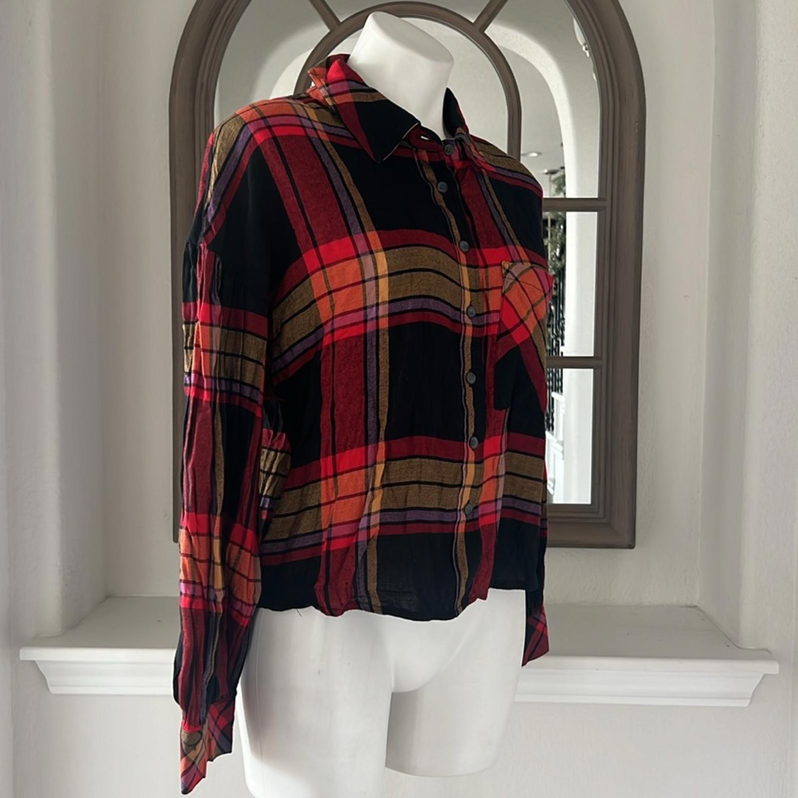 Anthropologie’s Sanctuary The Cabin Plaid Button-Down Shirt, Size M New w/Tag
