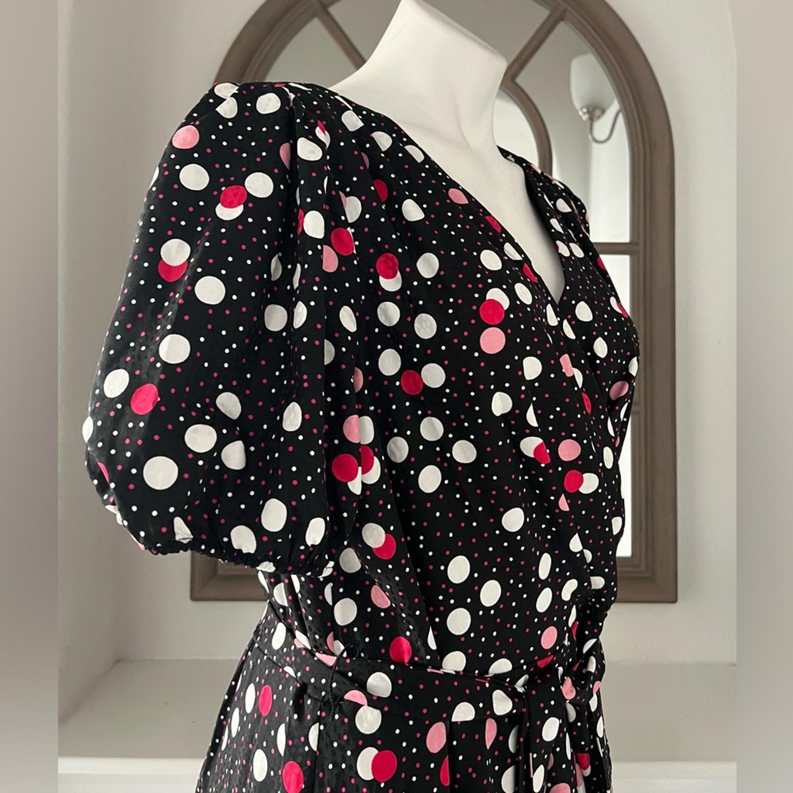 Karl Lagerfeld Paris Jacquard Wrap Midi Dress w/Asymmetric Hem Size 16 New w/Tag