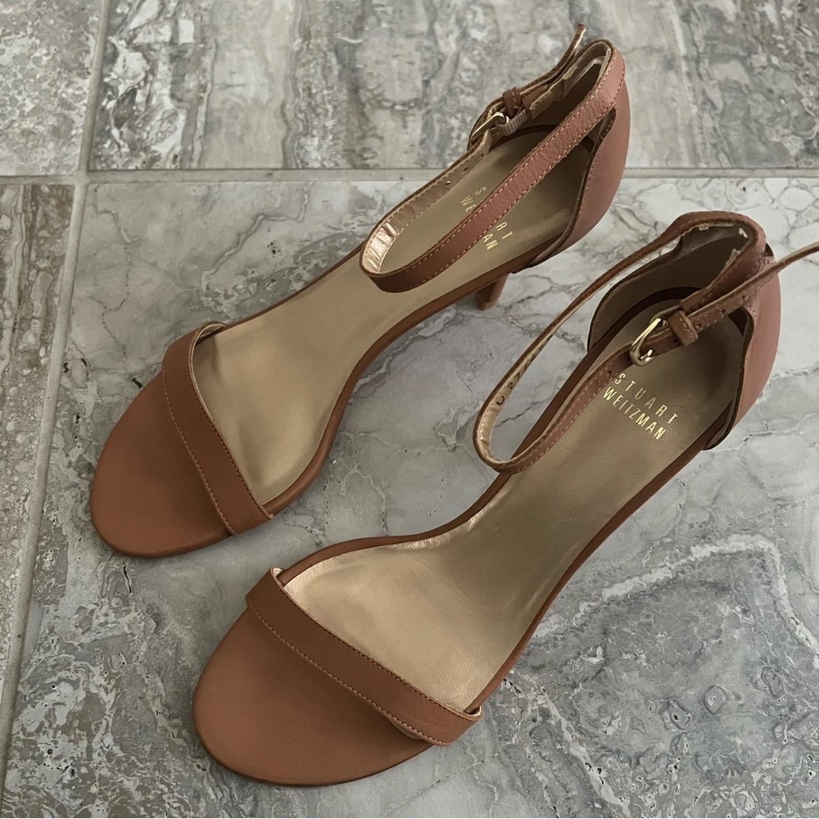 NEW Stuart Weitzman Nunakedstraight Strap Sandals 3” Heel, Size 8.5, Retail $475