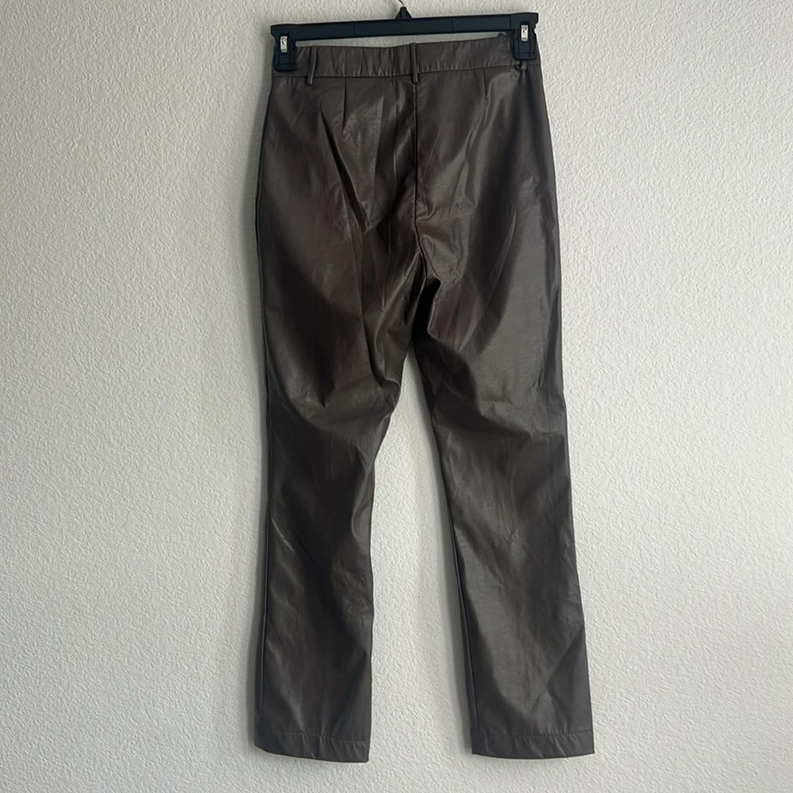 Fabiana Filippi Faux Leather Ankle Pants in Brown, Size IT38 UK6 US2 NWT $735