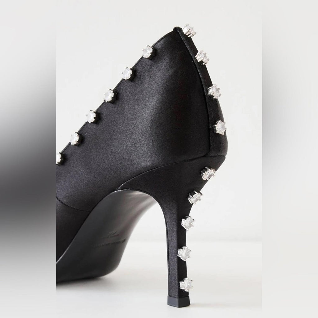 Alexander Wang Delphine 85 Crystal Stud Pump, Black Size 38 New in Box