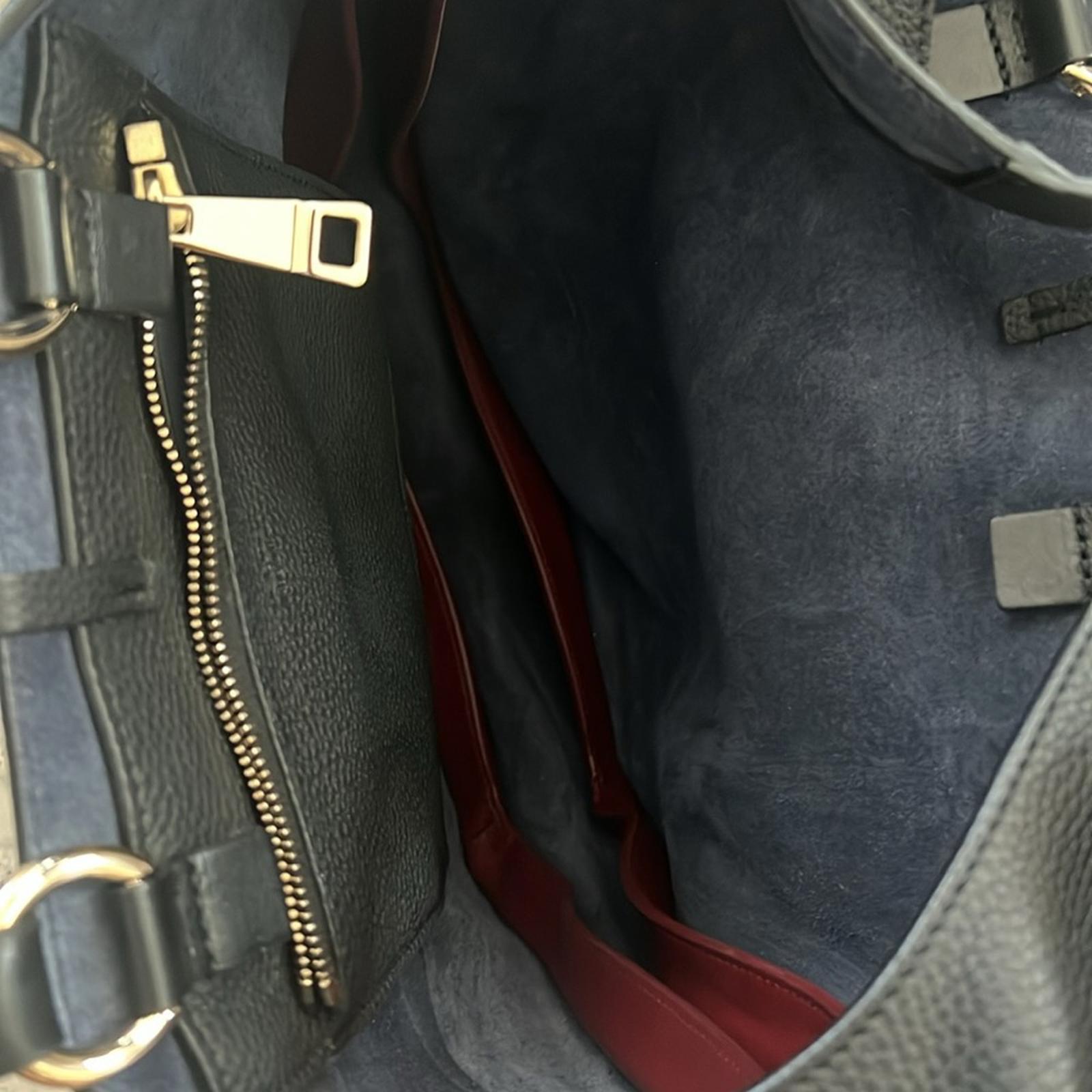 Chloé Deia Medium Hobo Bag in Grained Calfskin Leather – Black – Excellent
