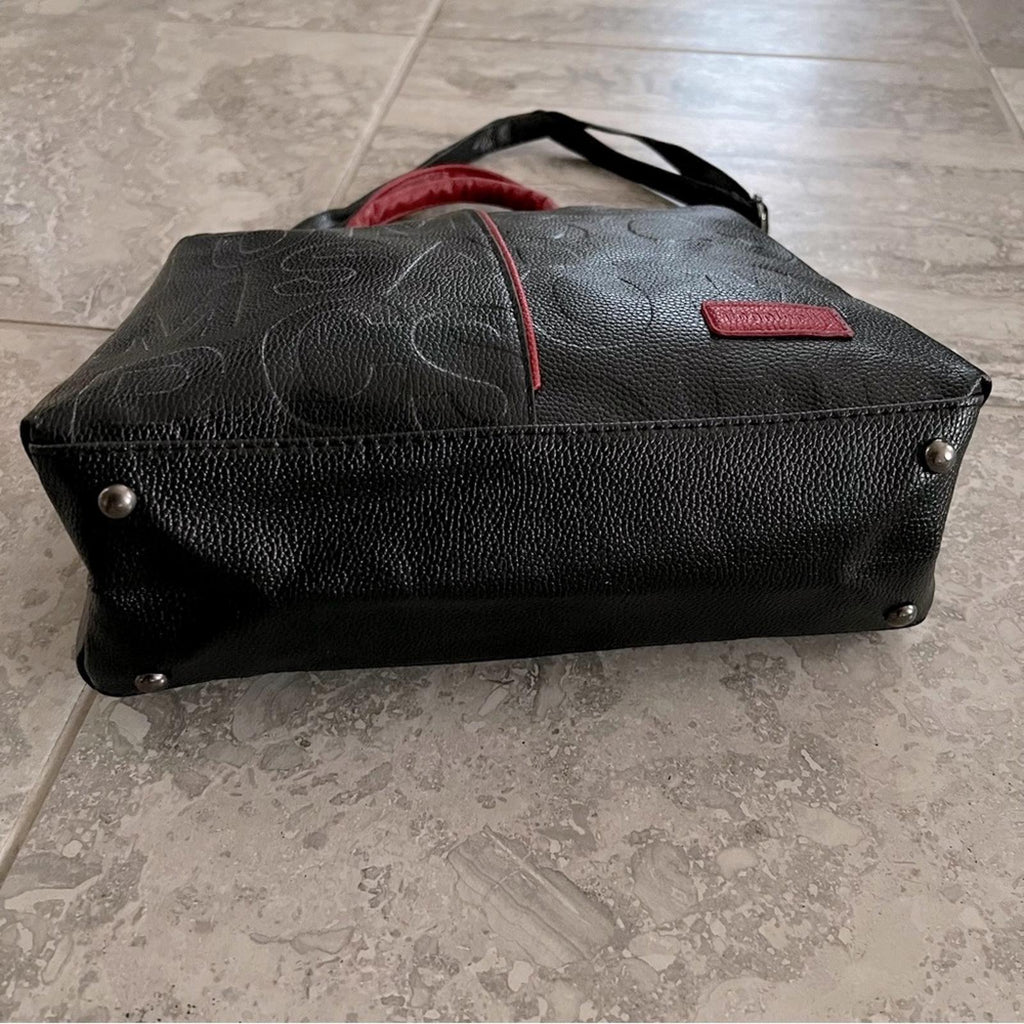NEW JingPin Piju Faux Leather Bag, Crossbody|Shoulder Bag Black Red New w/o Tag