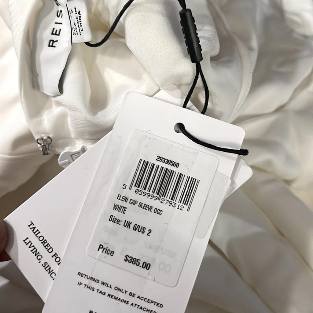 REISS Eleni Flutter Sleeve Midi Dress, Size UK 6, US 2 New w/Tag Retail $385