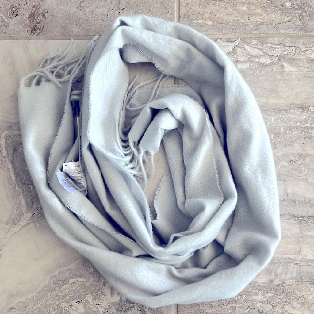 Style & Co Solid Fringe-Trim Scarf in Grey, New w/Tag