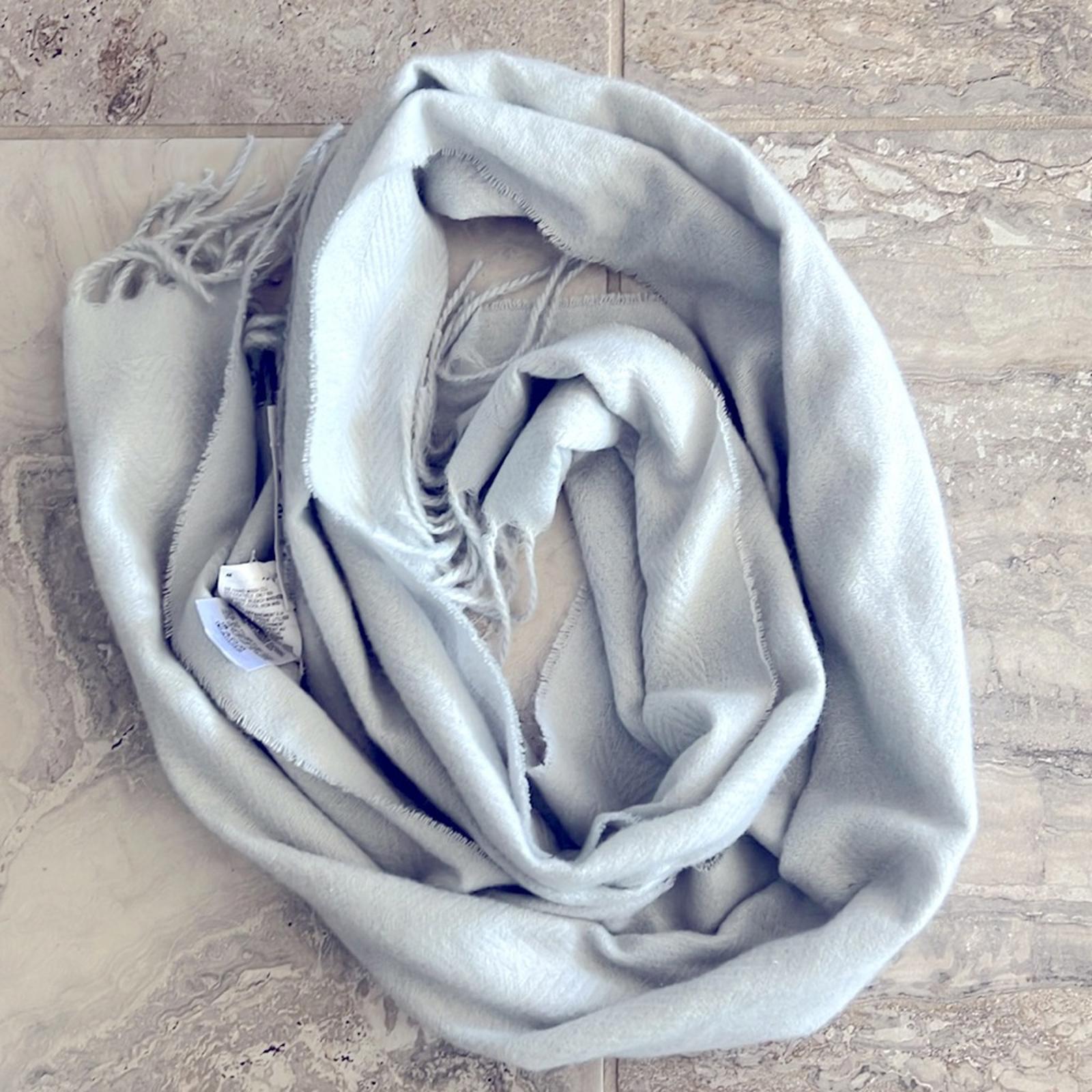 Style & Co Solid Fringe-Trim Scarf in Grey, New w/Tag