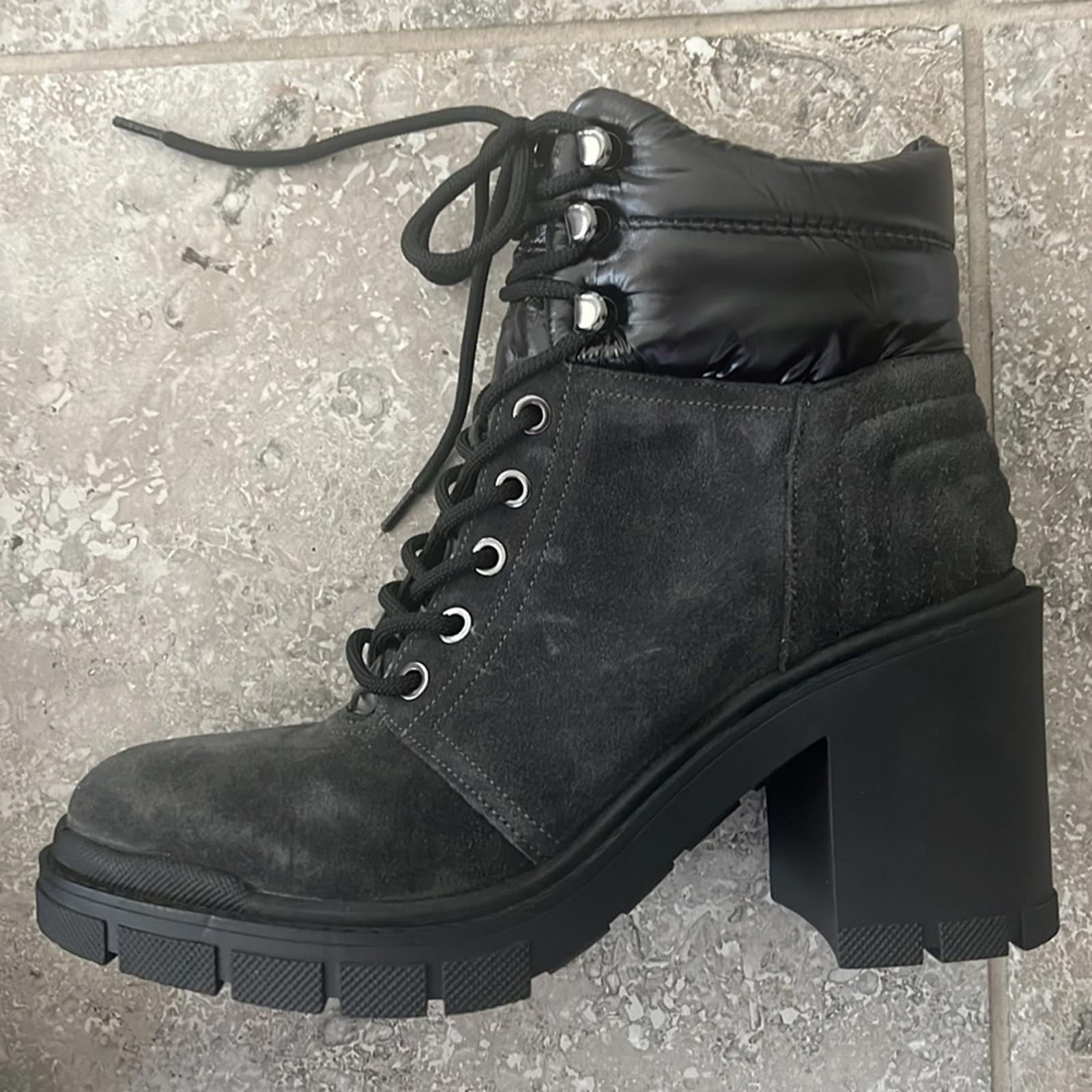 Marc Fisher LTD Velima Mixed Media Bootie in Dark Grey, Size 7.5 NEW