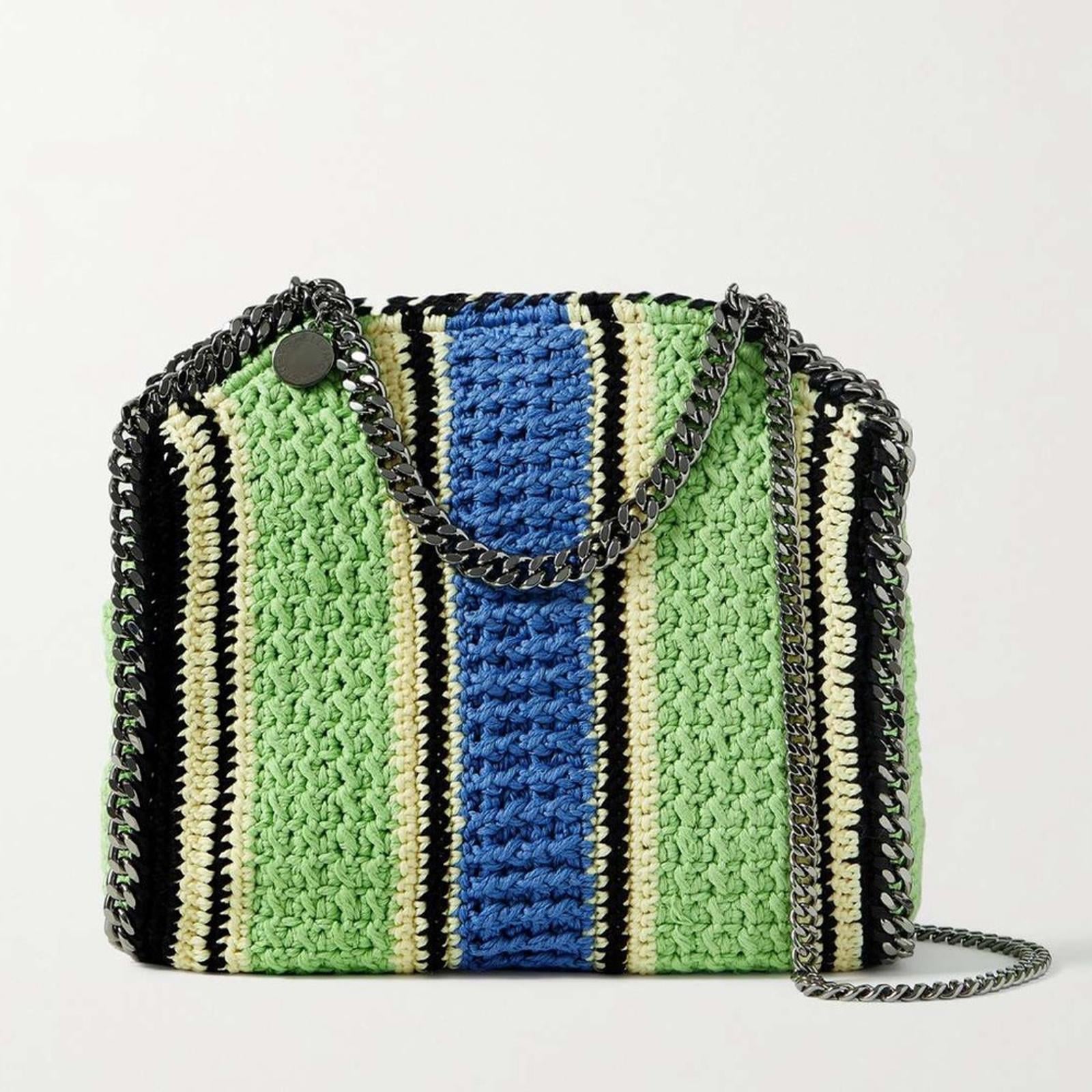 Stella McCartney ‘Falabella' Crochet Tote Bag in Green Blue Multi NEW (SOLD OUT)