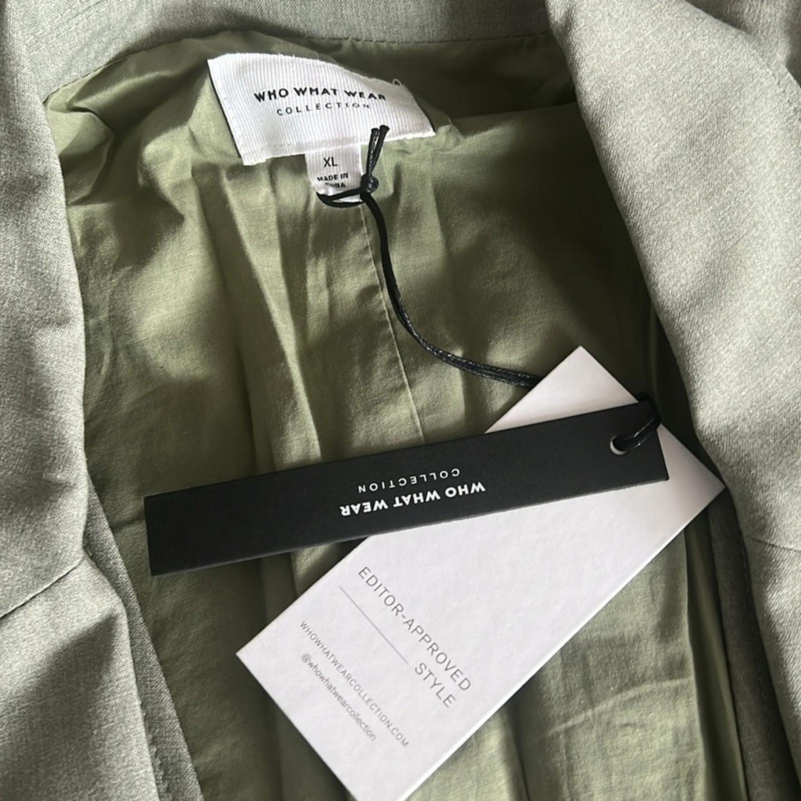WhoWhatWear Audrey Layered Blazer in Stone Sage Green Size XL New w/Tag $228