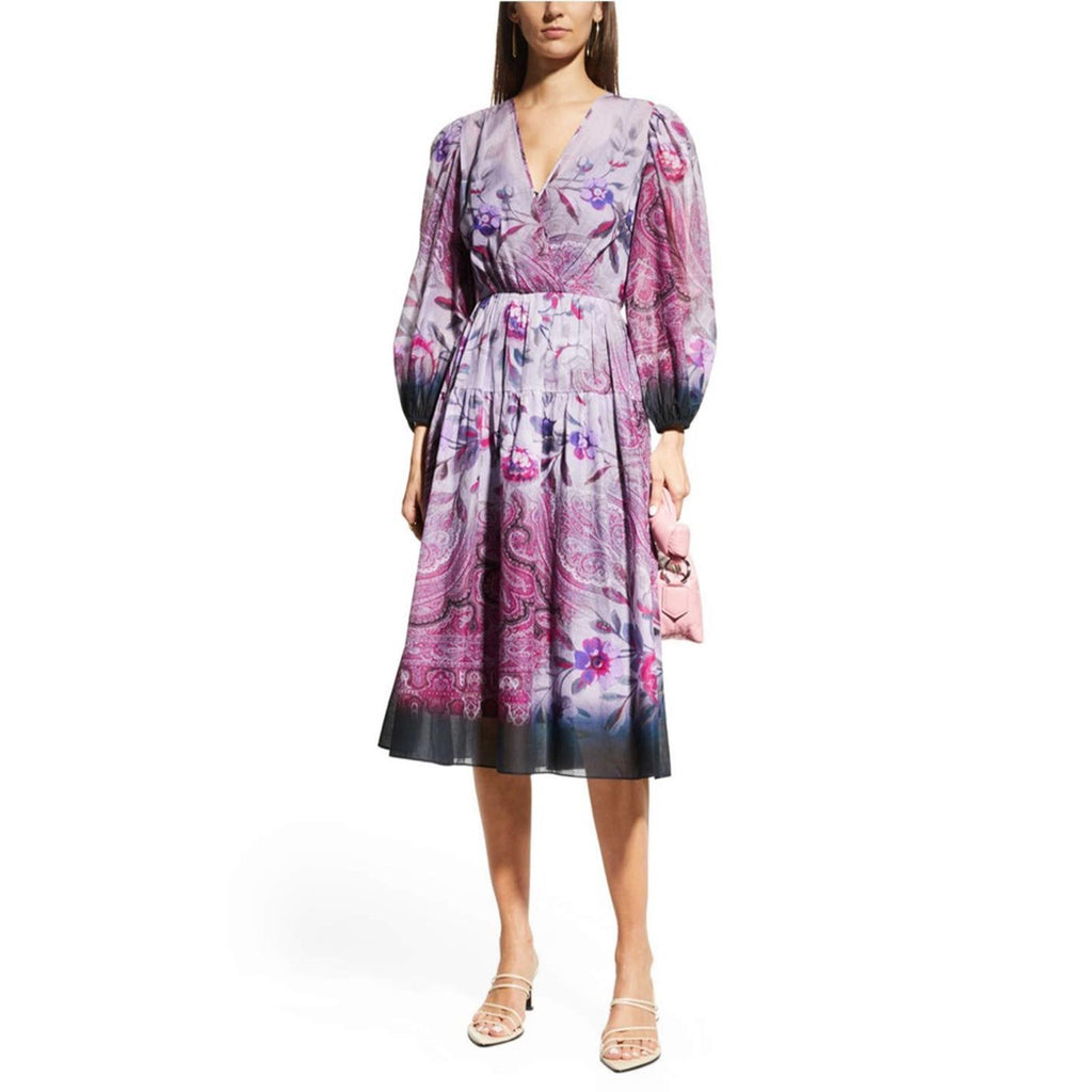 Kobi Halperin Chloe Blouson Sleeve Midi Dress w/Pockets Size XS New w/Tag $578