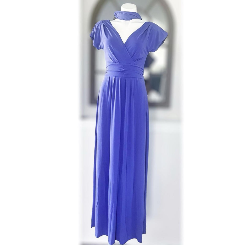 IMAN Maxi Dress w/Matching Headband Purple, Tall Size XS New w/Tag in Packaging