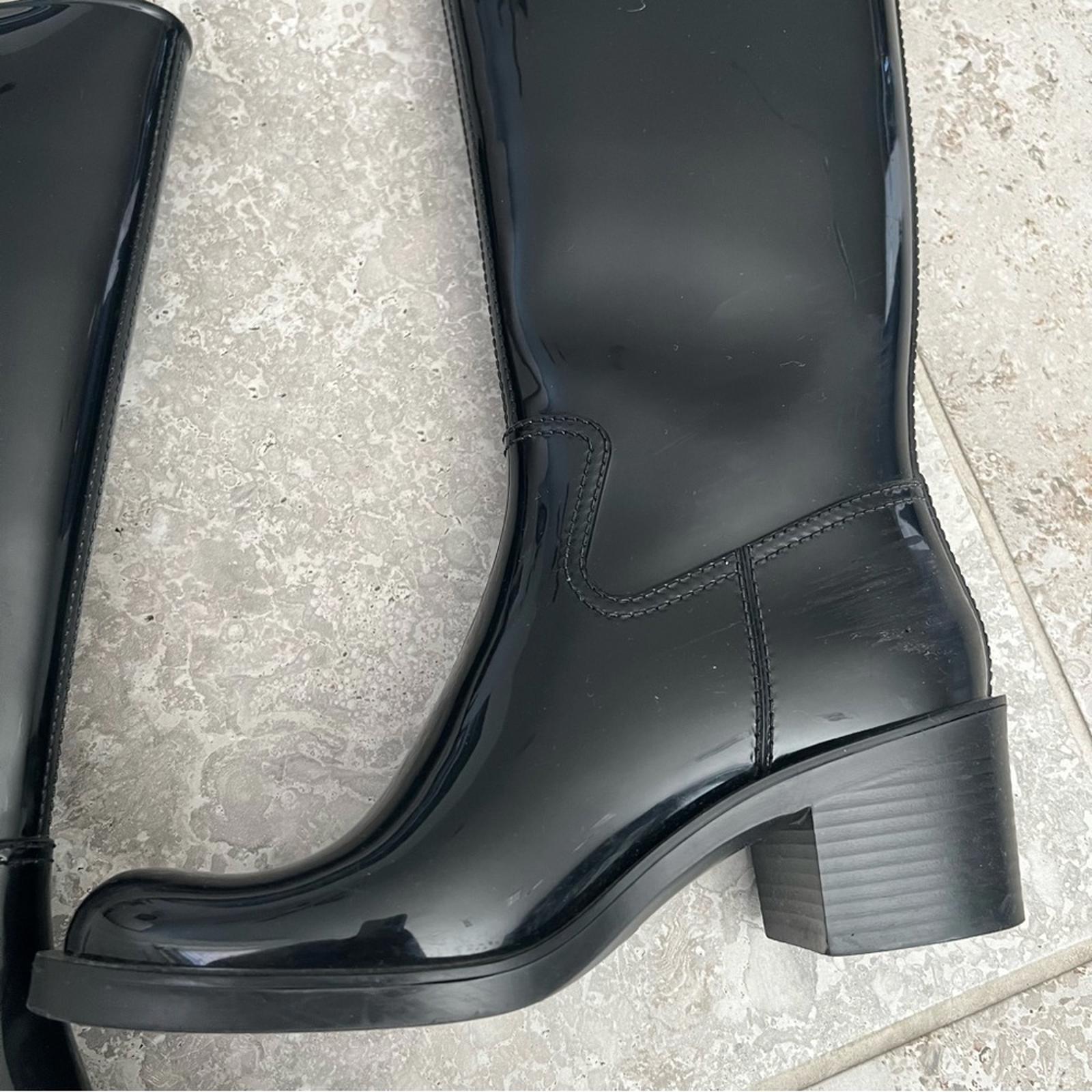 GUCCI Interlocking G Rubber Mid-Calf Rain Boots, Black Size 37 EXCELLENT!