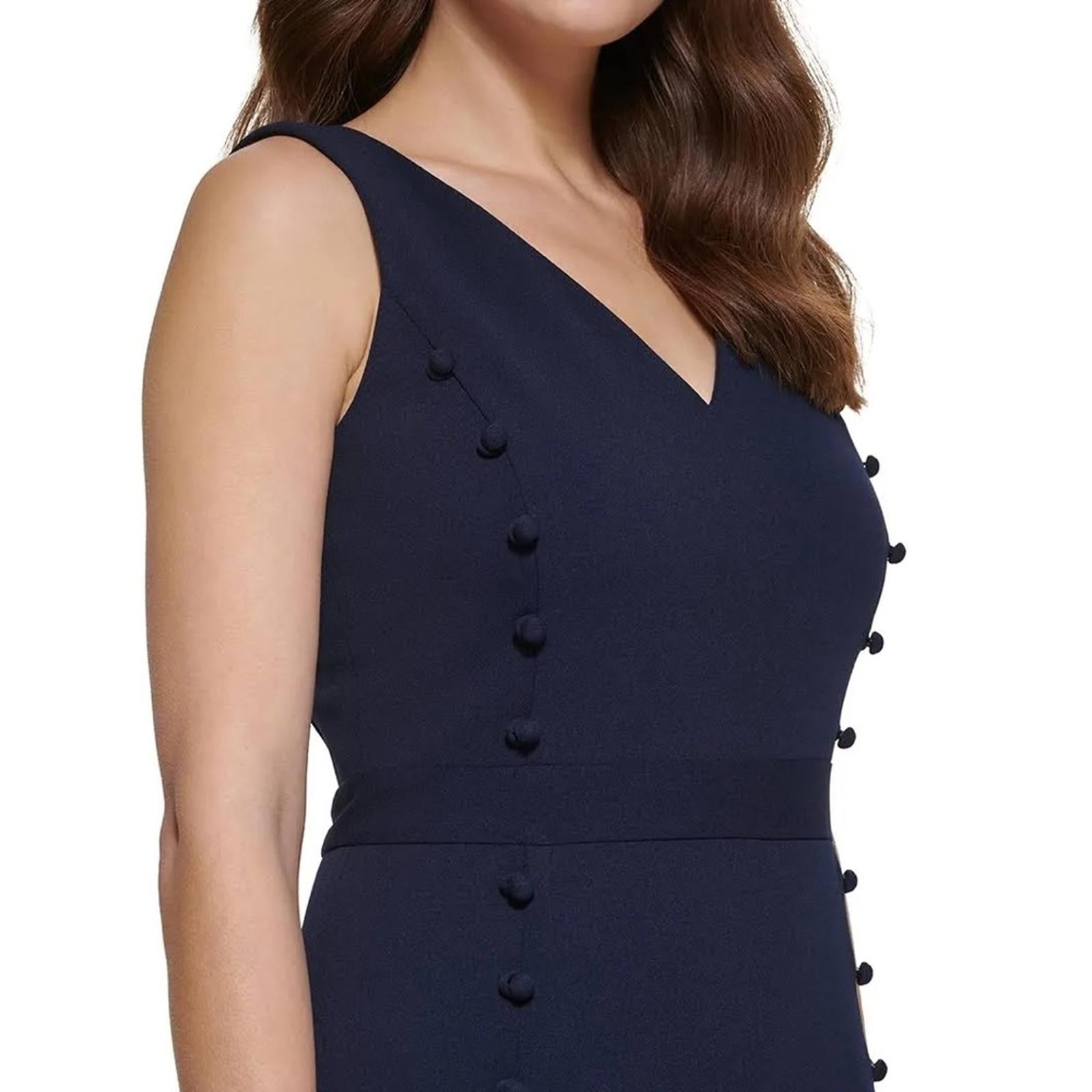 NEW Calvin Klein Scuba Sheath Midi Dress in Navy Size 16 New w/Tag