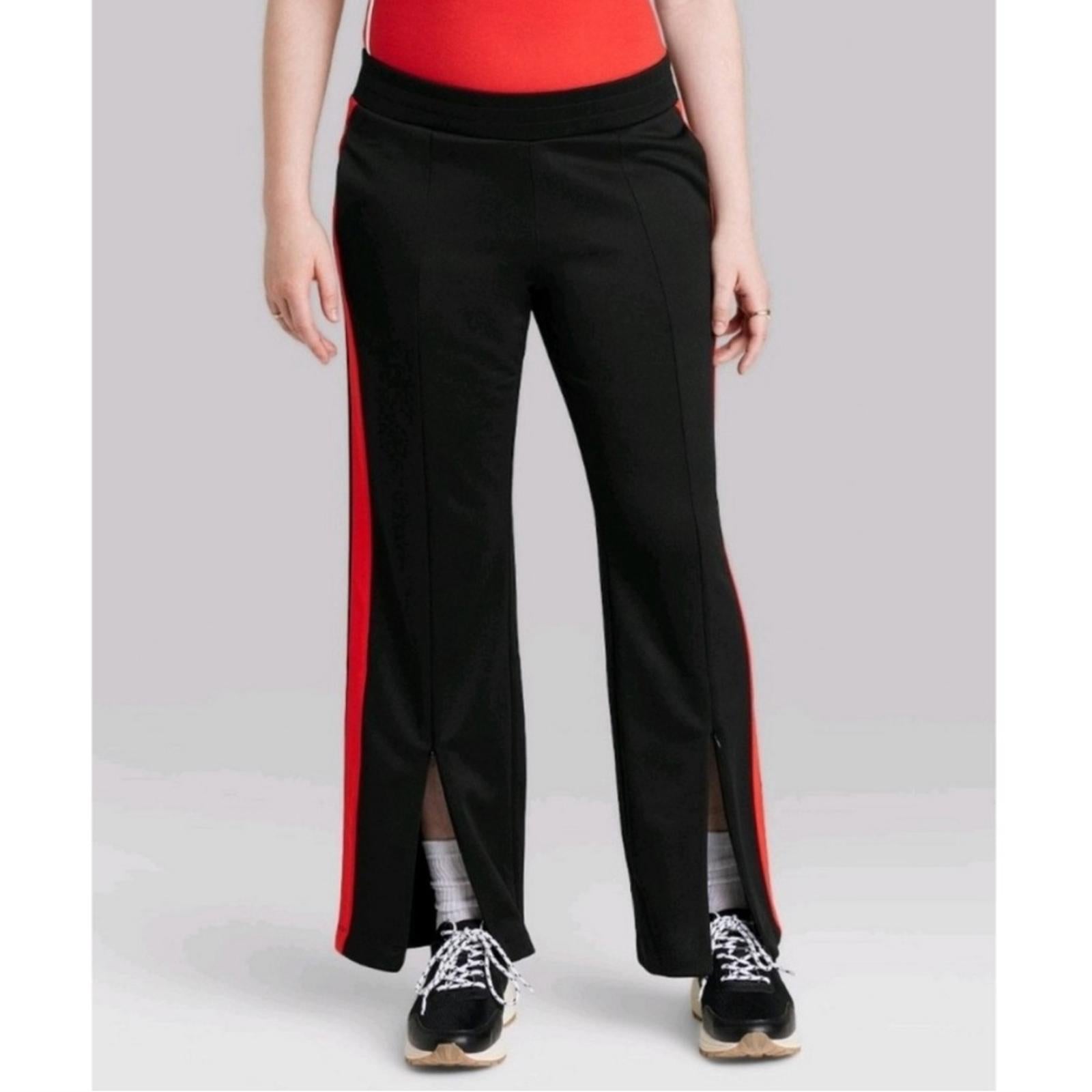 Wild Fable Black High-Rise Track Pants w/Zippered Slits, Size 3X New w/Tag