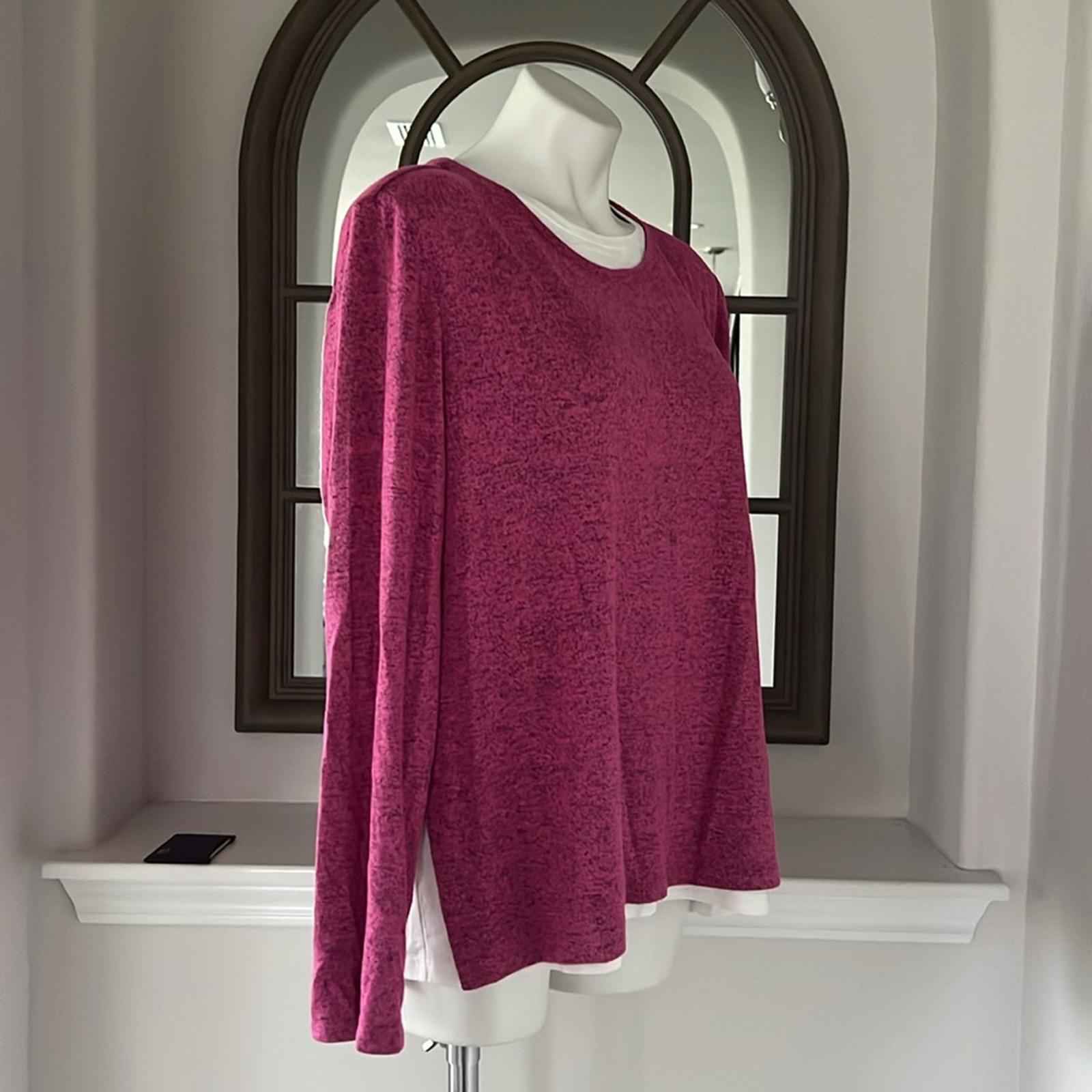NZT NIC+ZOE Sweet Dreams Long Sleeve Double Layered Top, Size XL New w/Tag