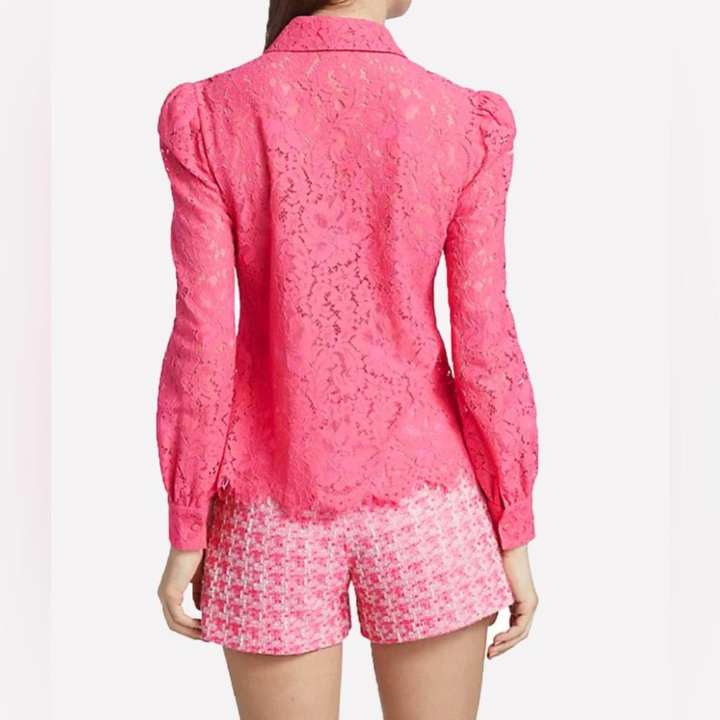 New L’Agence Jenica Lace Blouse, Pink Size XS New w/Tag