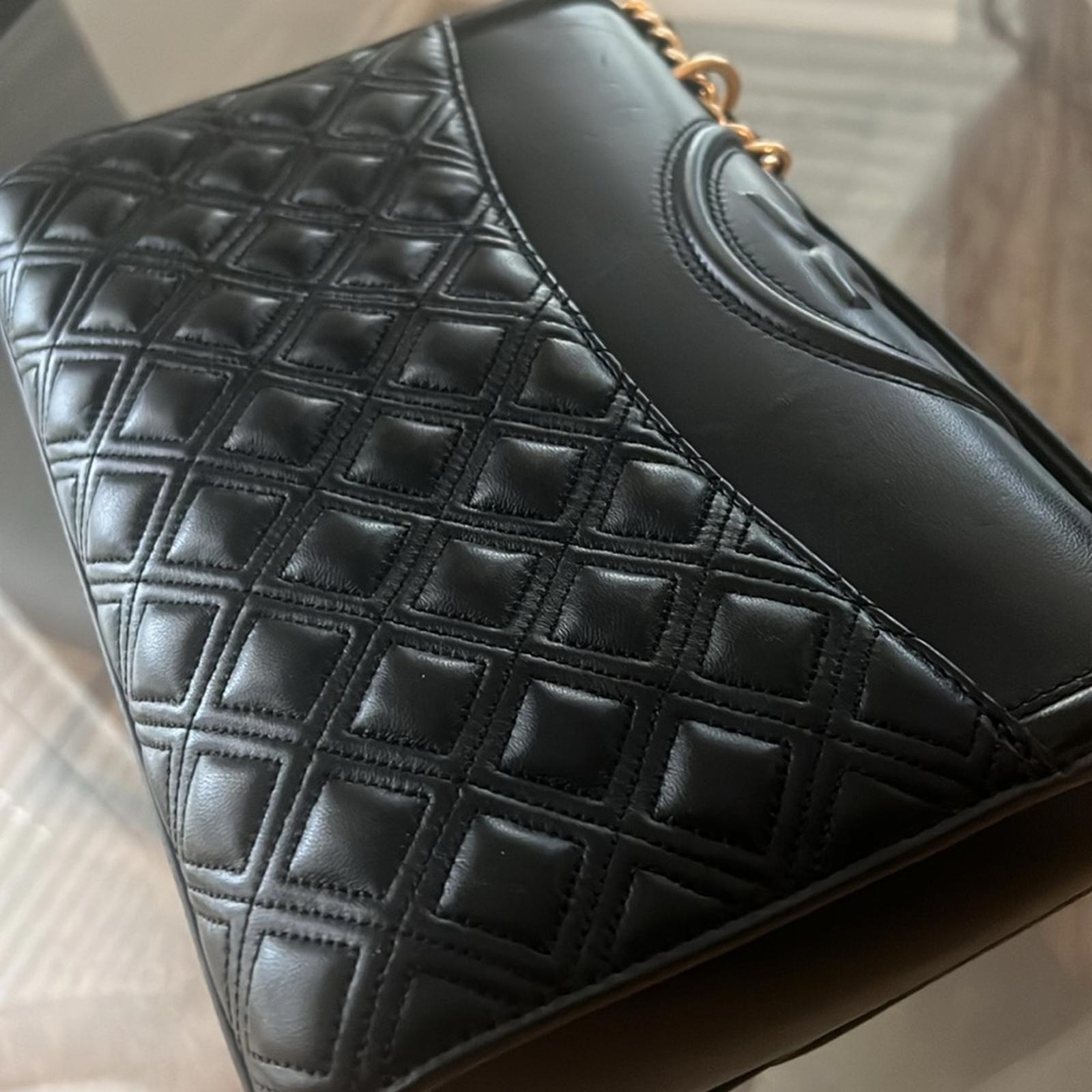 Tory Burch Fleming Convertible Shoulder Bag, Black & Gold EXCELLENT!