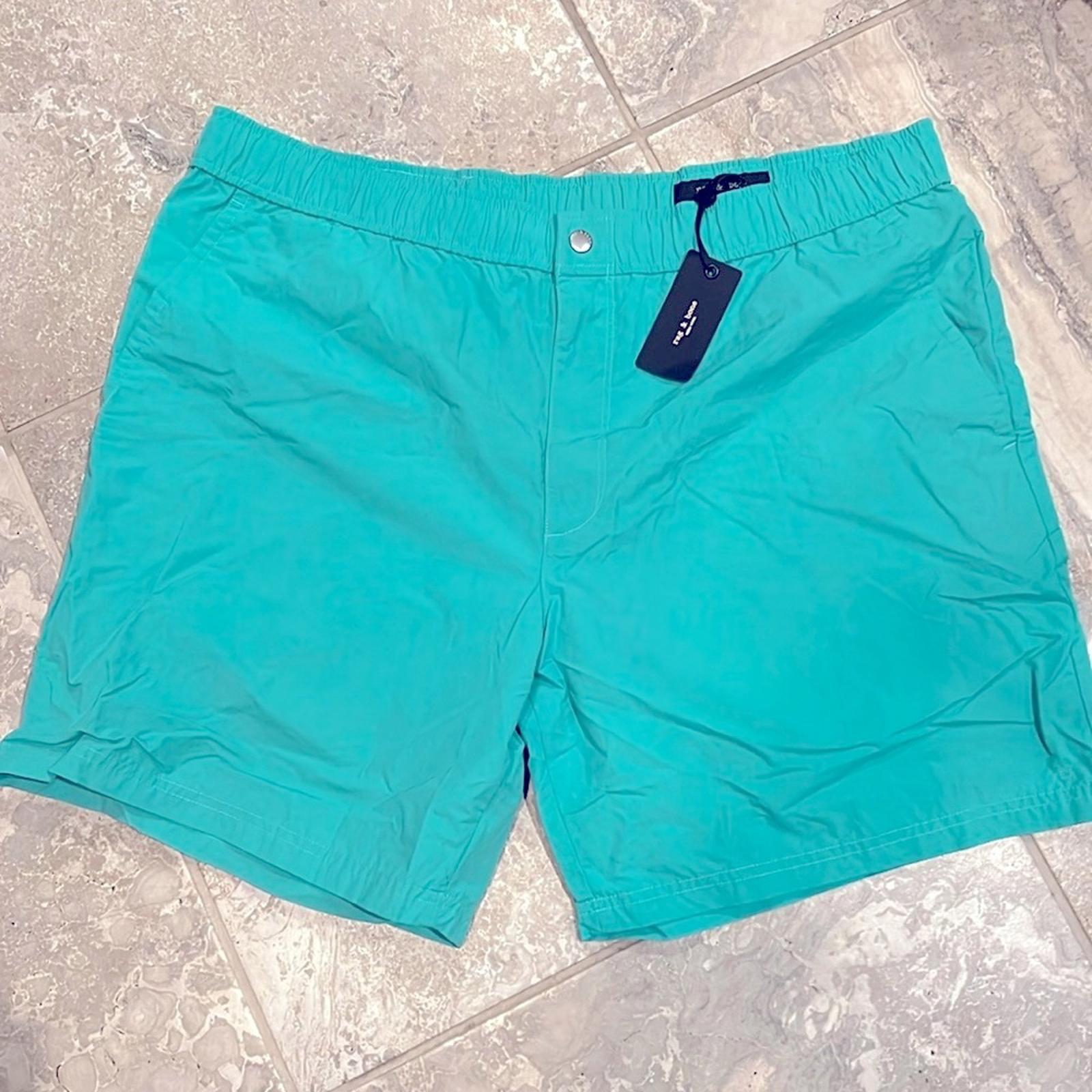 Rag & Bone Men's Eaton Tech Cotton Shorts in Teal, Size XL New w/Tag $195