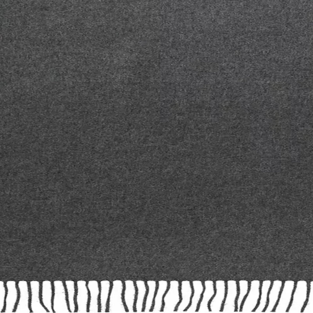 V. FRAAS Cashmere Light Grey Fringe Scarf, New w/Tag Retail $168