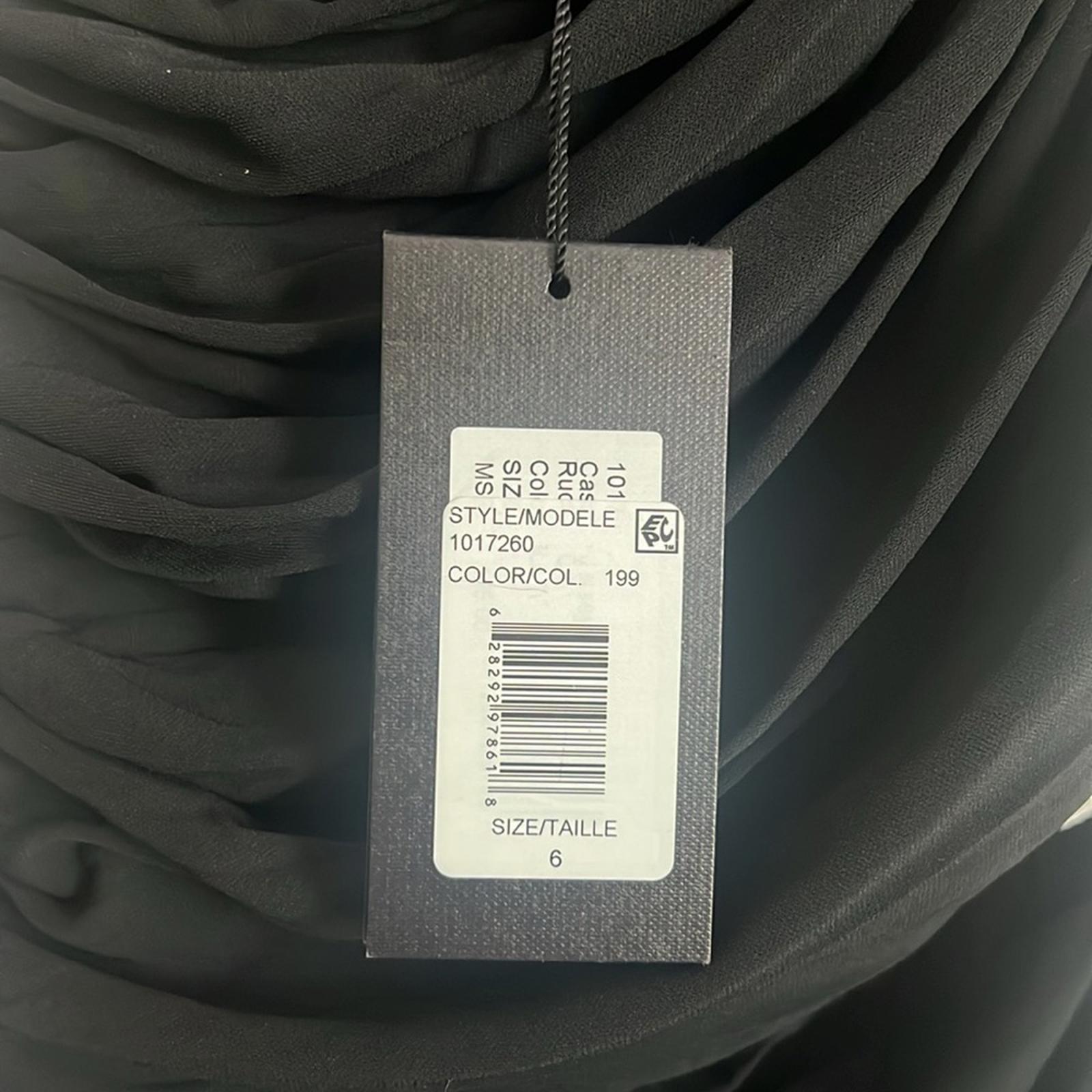 HALSTON Cassidy Ruched Cutout One Shoulder Dress in Black, NWT, Size 6