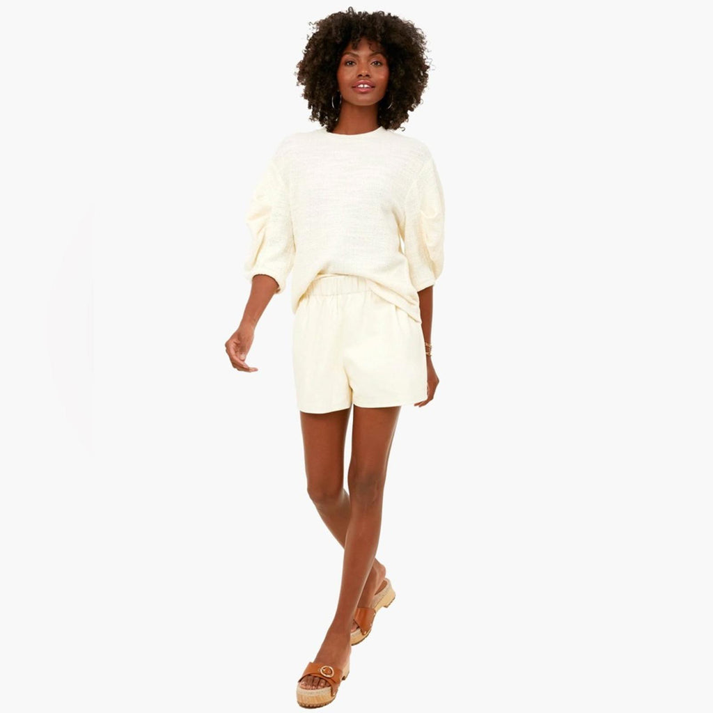 TIBI Handspun Knit Pleat Sleeve Top in Cream, Size 10 New w/Tag $395 - SOLD OUT!
