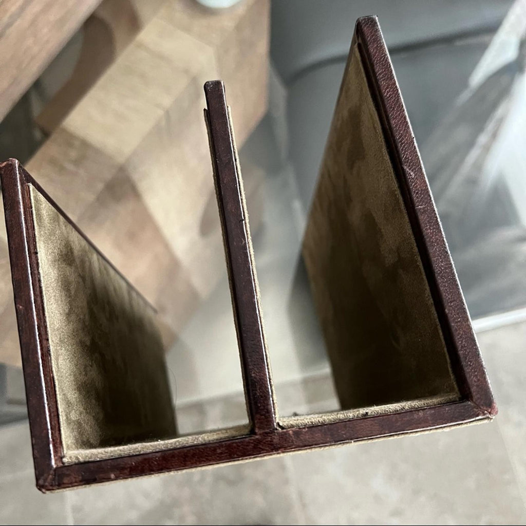 HMOF Leather Postmasters Letter Desk Organizer, Brown