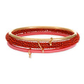 INC Gold-Tone 3-Piece Set Pave Charm Seed Bead & Thread-Wrapped Bangle Bracelets