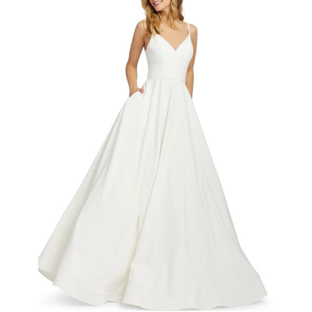 Mac Duggal IEENA Sweetheart Ball Gown with Pockets in White, NWT, Size 16