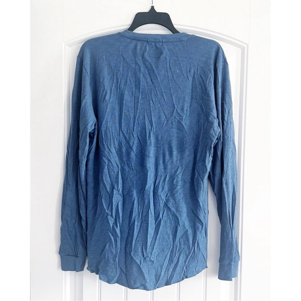 NEW Marine Layer Double Knit Henley, Blue Size Medium New w/o Tag $78 SOLD OUT!