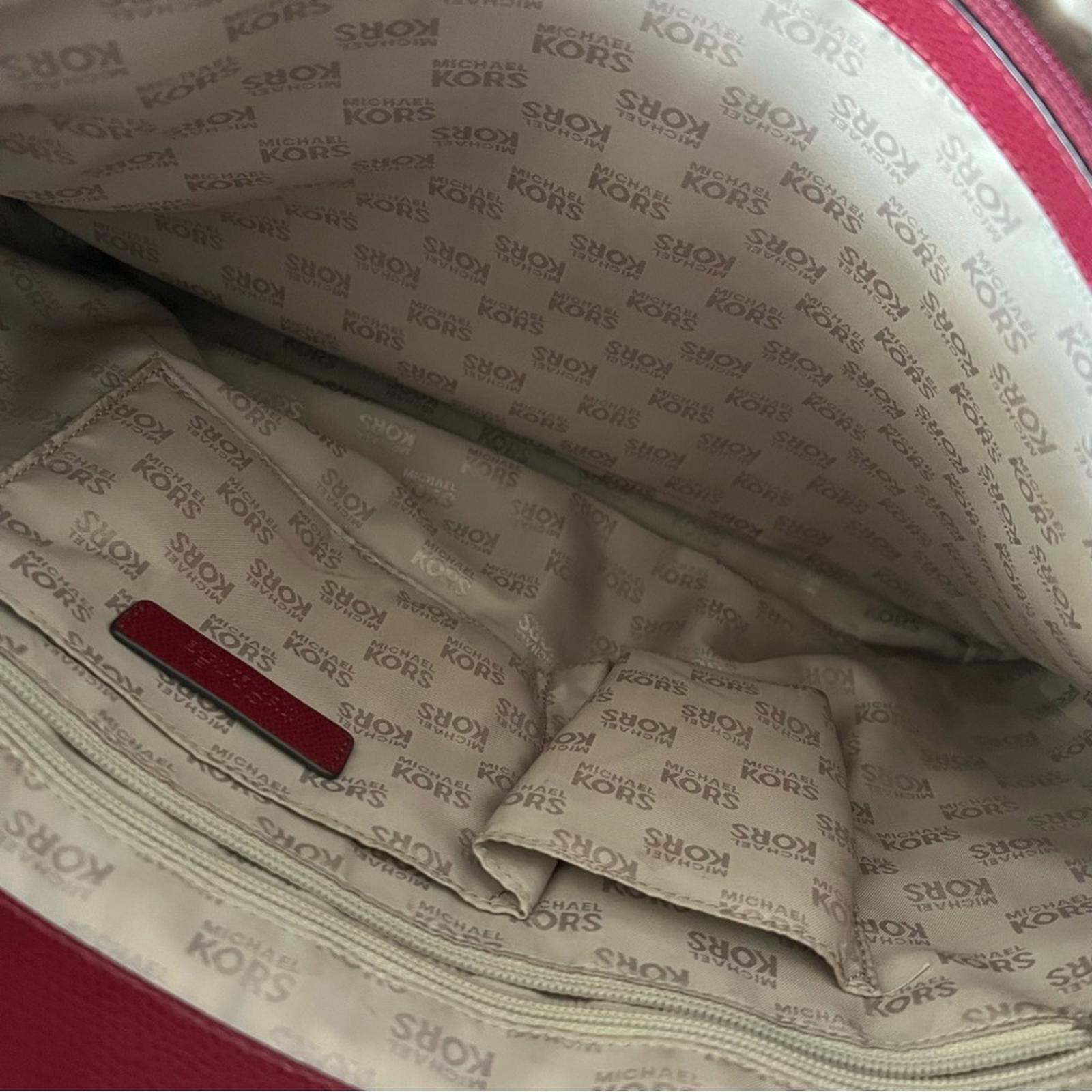 Michael Kors Red Leather Tote Bag in Burgundy, Retail $348