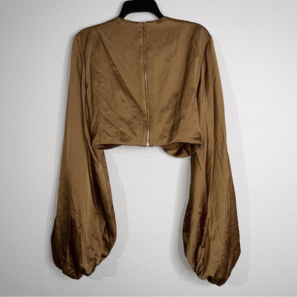 Significant Other Mini Cropped Cutout Top in Dark Gold, Size 10 NEW w/Tag $210
