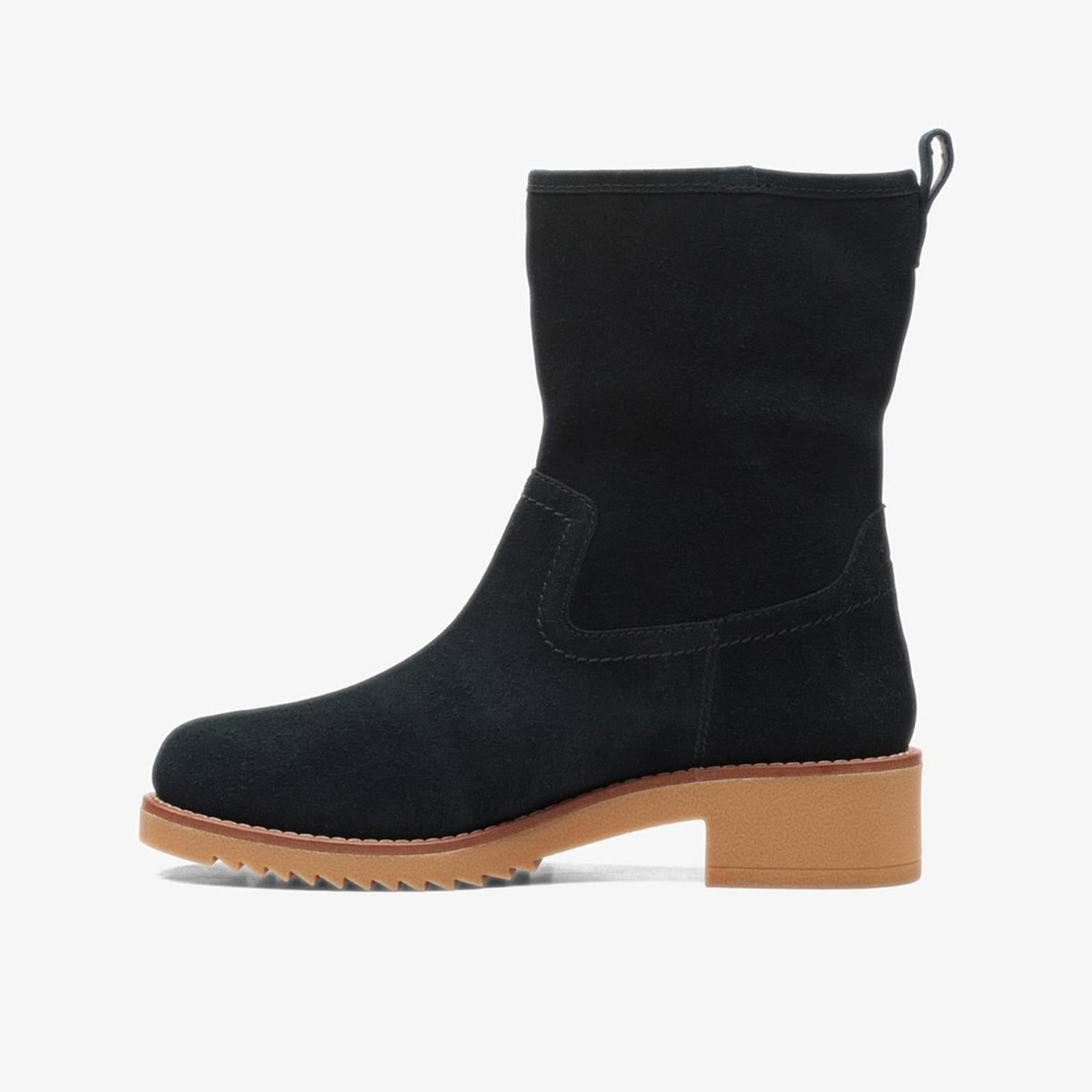 NEW Clarks Eden Mid Hi Black Suede Boots, Size UK 7, US 9.5 Retail £130