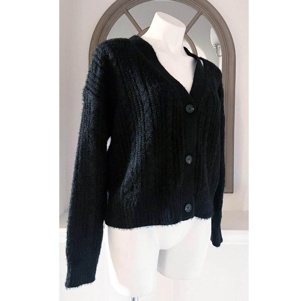 Lucy Paris Camden Cutout Cardigan in Black, Size S New w/Tag