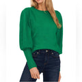 NEW CeCe Juliet Sleeve Puff Sleeve Crewneck Sweater, Green Size L New w/Tag