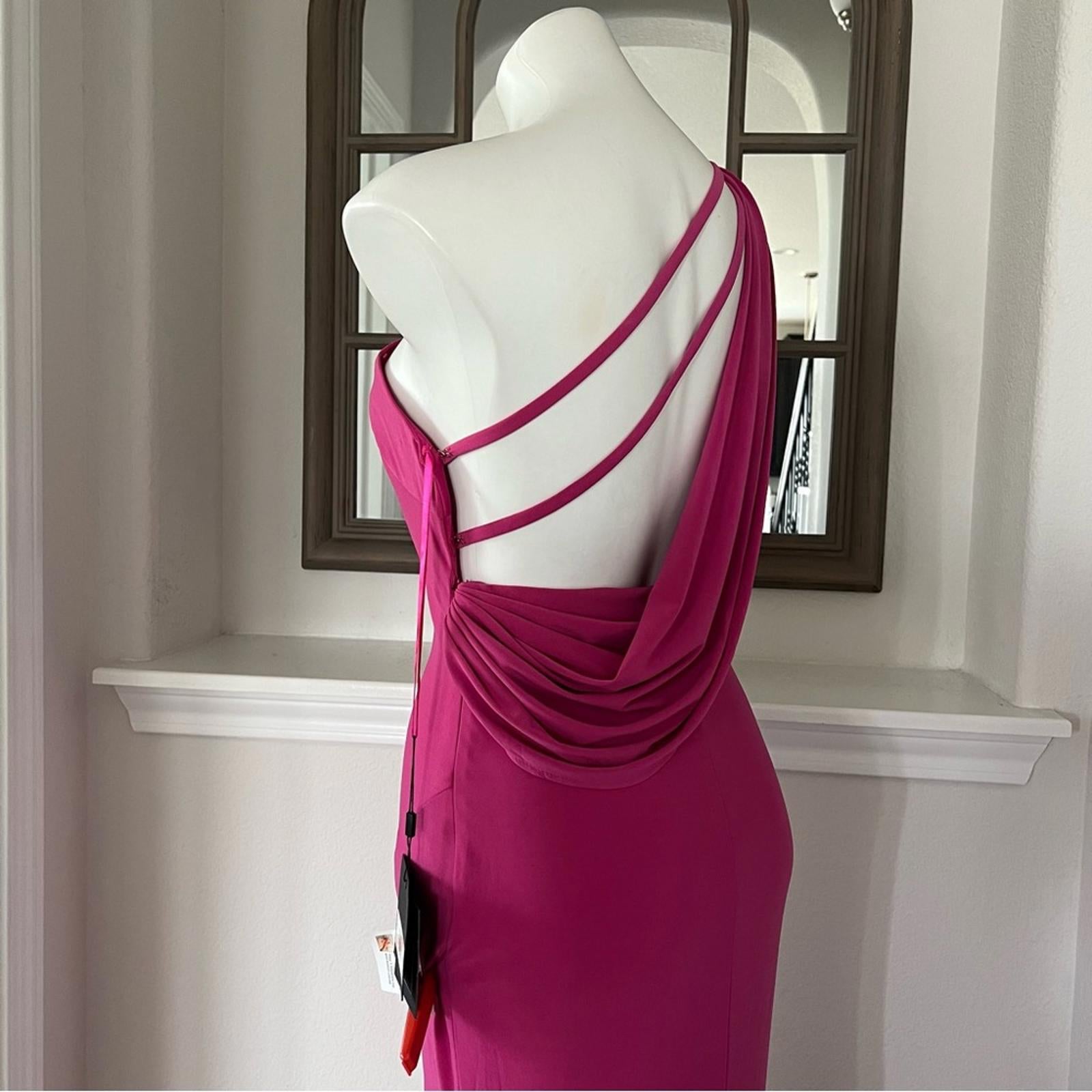 Mac Duggal IEENA Draped Back Gown/Dress in Candy Pink, Size 2 New w/Tag
