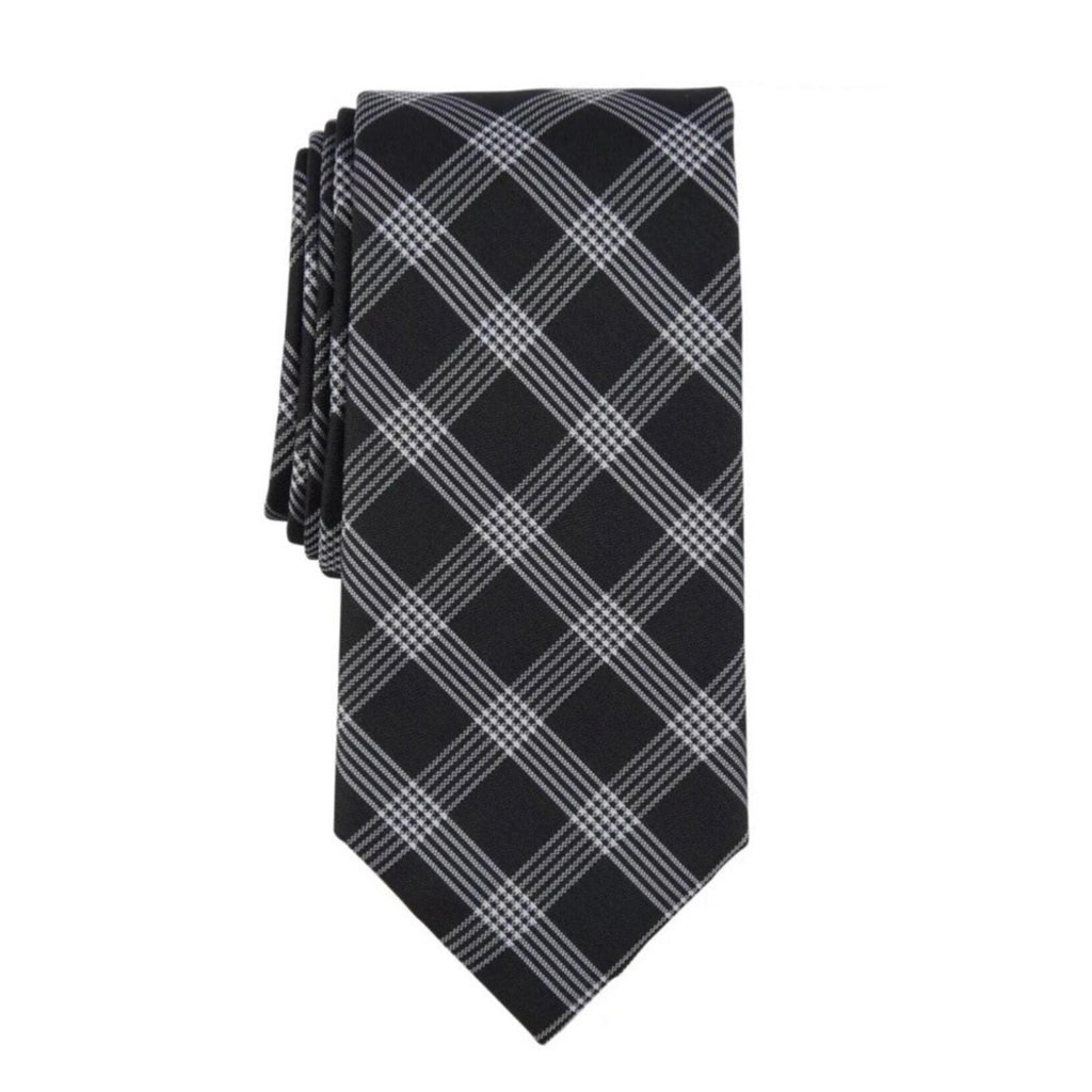 Michael Kors Men's Lombard Check Tie in Black/White Plaid, One Size, NWT