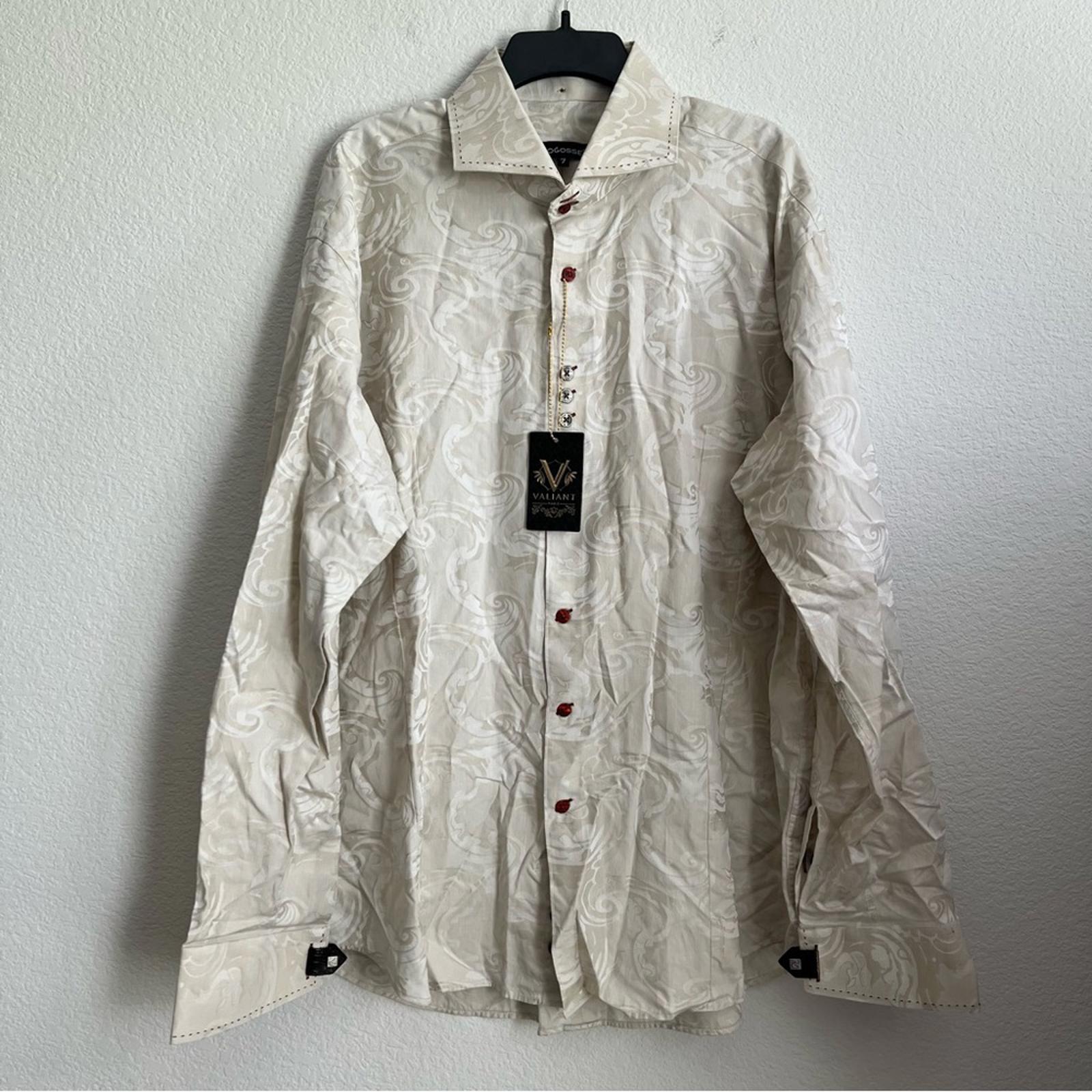 Bogosse Rey 85 BEIGE Button-Up Dress Shirt, NWT, Size 7(3X)