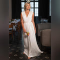 Dress the Population Krista Plunge Neck Side Slit Gown, NWT, Size XXL