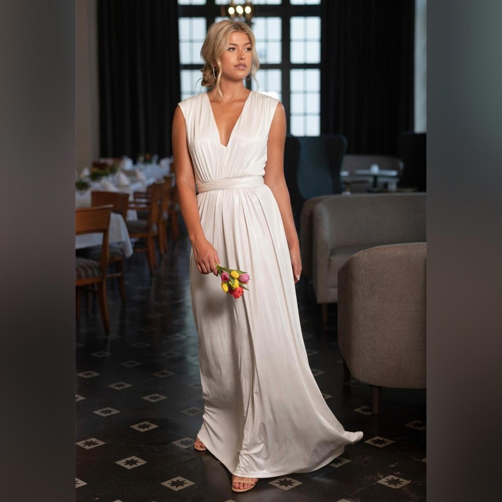 Dress the Population Krista Plunge Neck Side Slit Gown, NWT, Size XXL