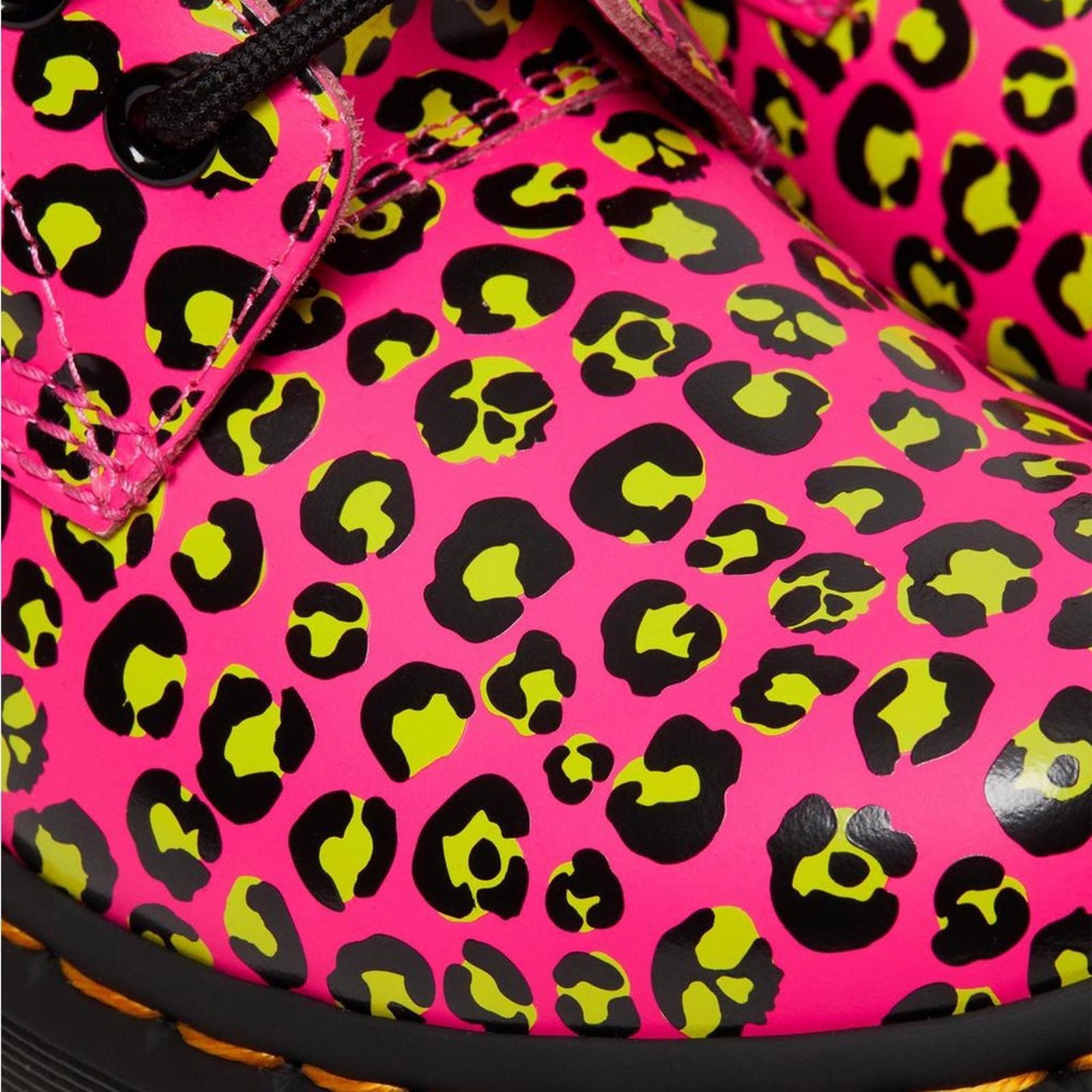 Dr Martens 1460 Leopard Smooth Leather Lace Up Boots, Pink Size 8 New w/o Box
