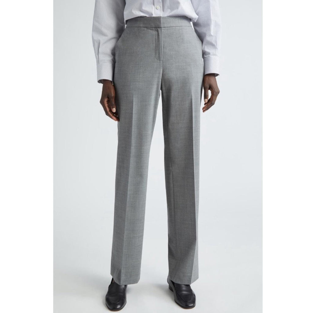 NEW Lafayette 148 NY Irving Straight Leg Dress Pants Grey, Size 12 NWOT $598