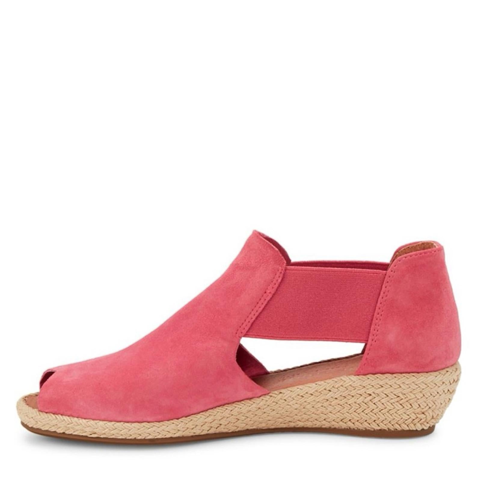 Gentle Soul Noa Elastic Slip-On Leather Wedge Sandals, Size 5 New in Box $199